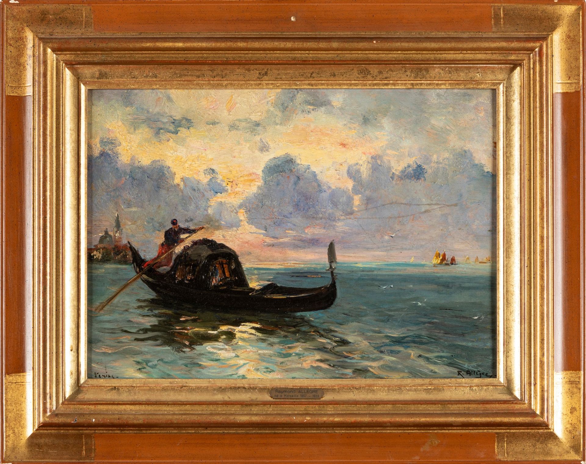 Raymond Allegre (Marsiglia 1857-1933) - Gondola in Venice, 1905 - Bild 2 aus 3