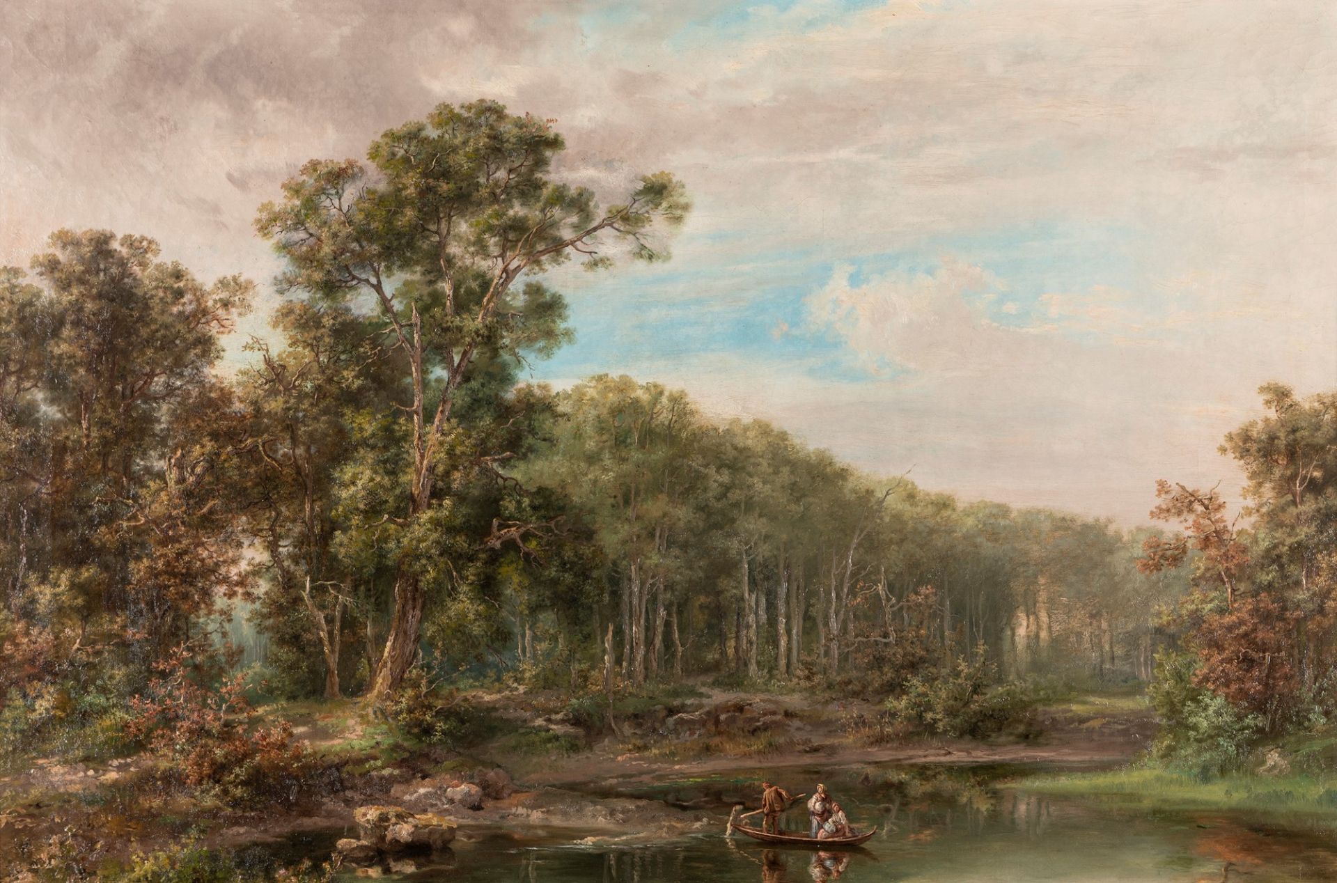 Giacomo Trecourt (Bergamo 1812-Pavia 1882) - Landscape with ferryman, 1865 ca. - Bild 2 aus 3