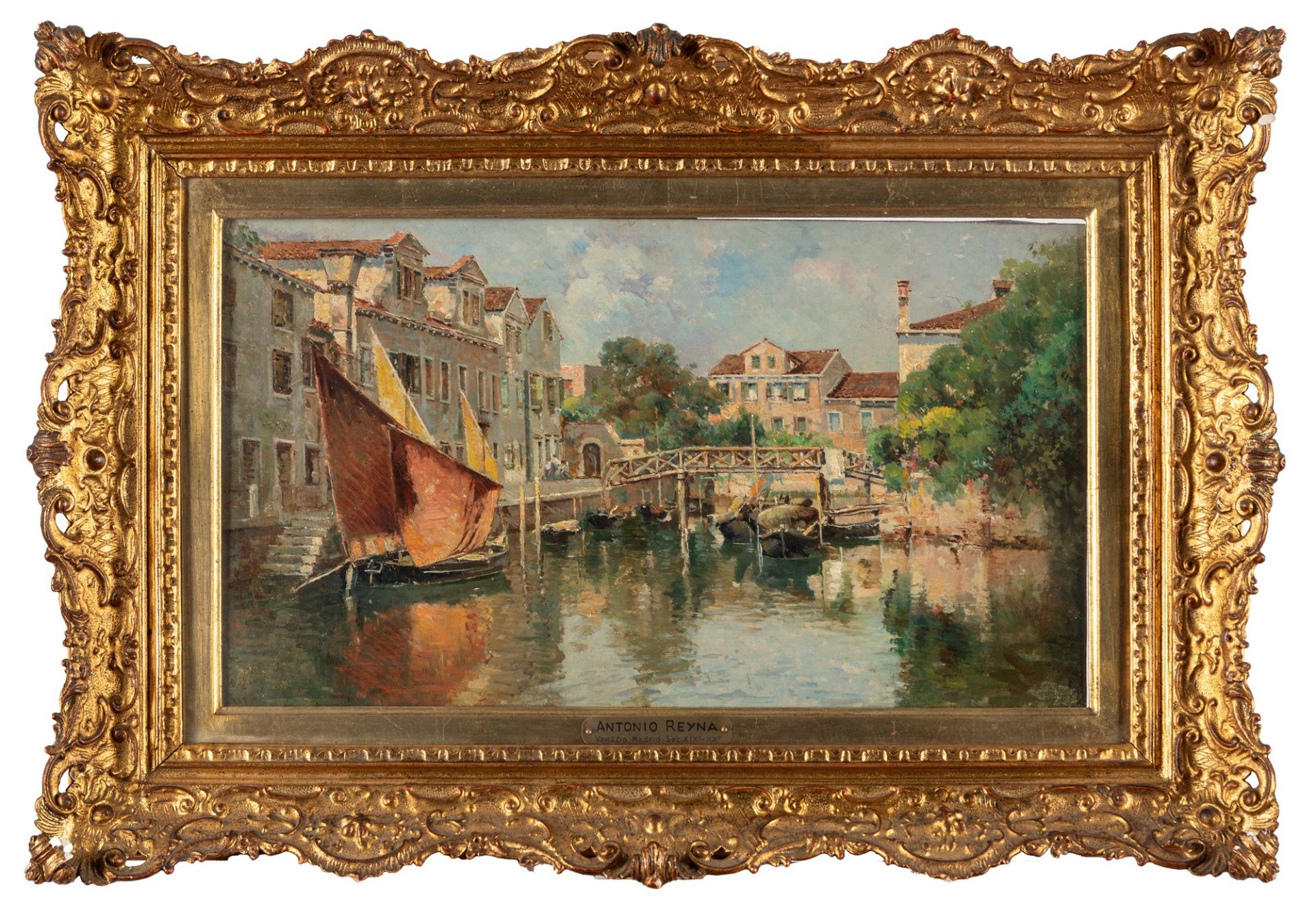 Antonio Reyna Manescau (Coin 1859-Roma 1937) - Venetian canal - Bild 2 aus 3