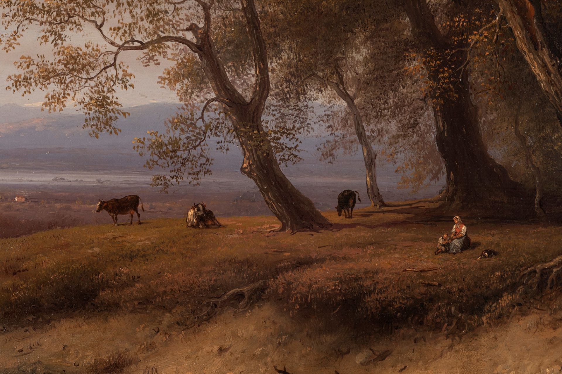 Giuseppe Canella (Verona 1788-Firenze 1847) - Wooded landscape with figures and herds, 1844 - Bild 7 aus 8