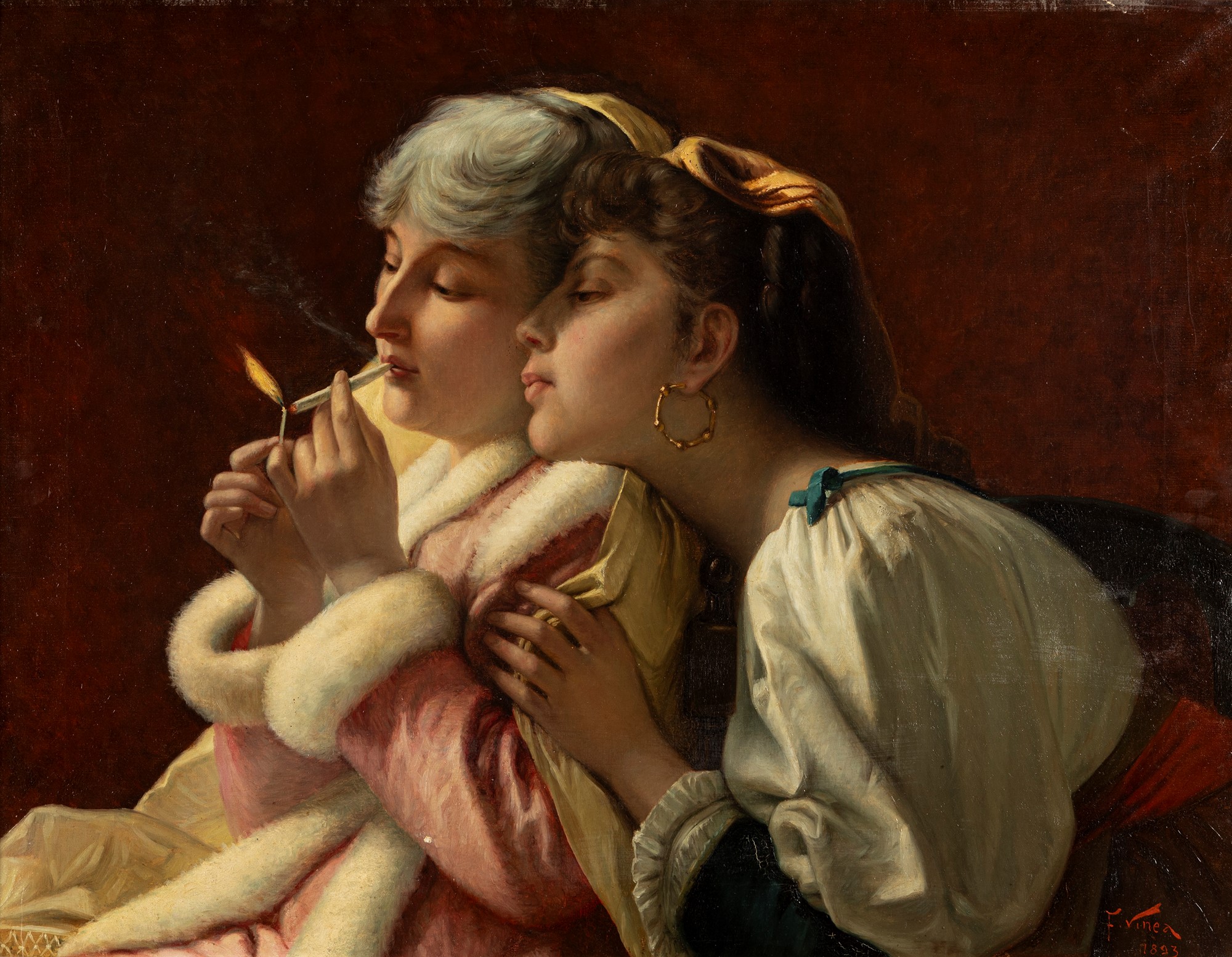 Francesco Vinea (Forlì 1845-Firenze 1902) - The smokers, 1893