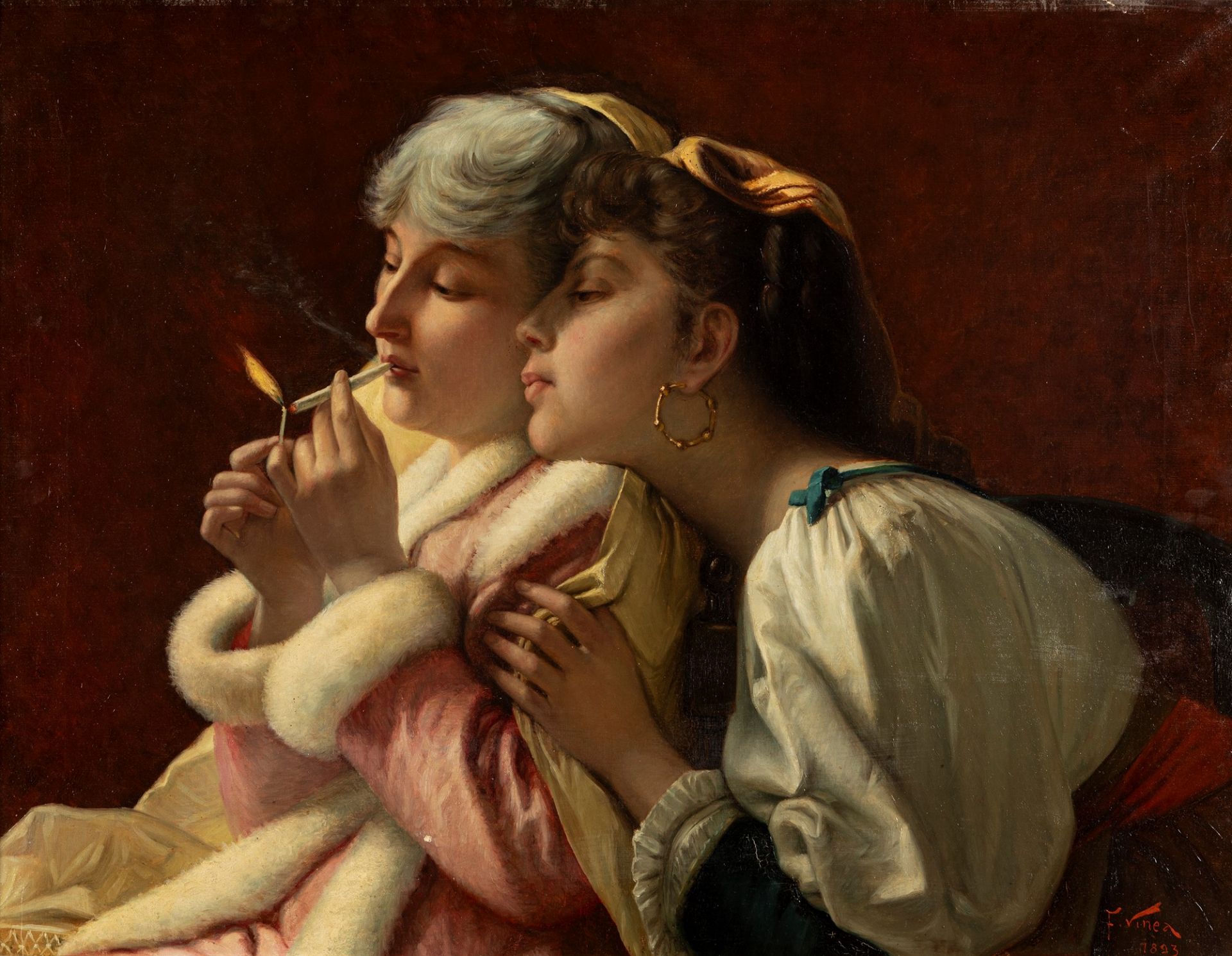 Francesco Vinea (Forlì 1845-Firenze 1902) - The smokers, 1893