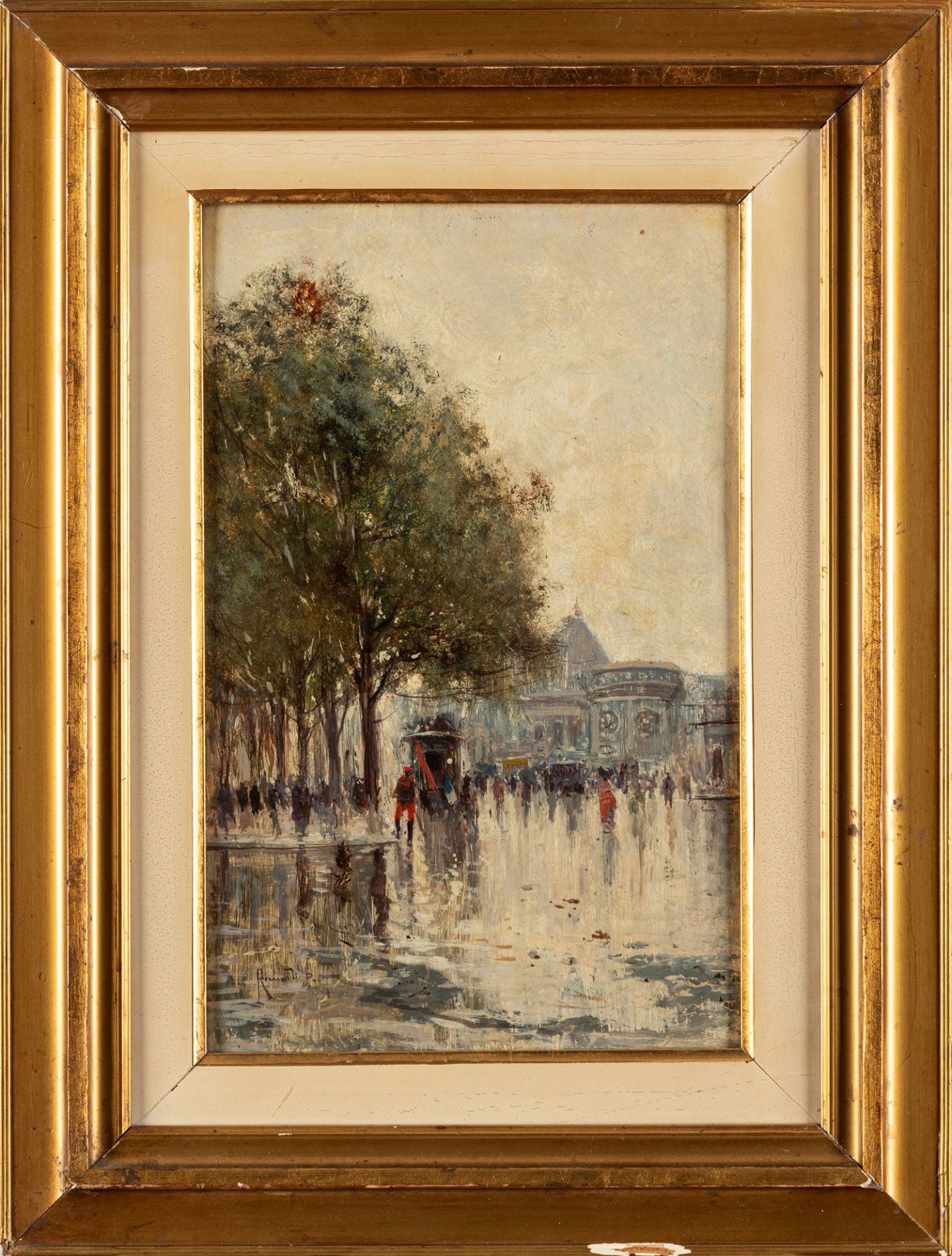 Oscar Ricciardi (Napoli 1864-1935) - Parisian glimpse - Image 2 of 3