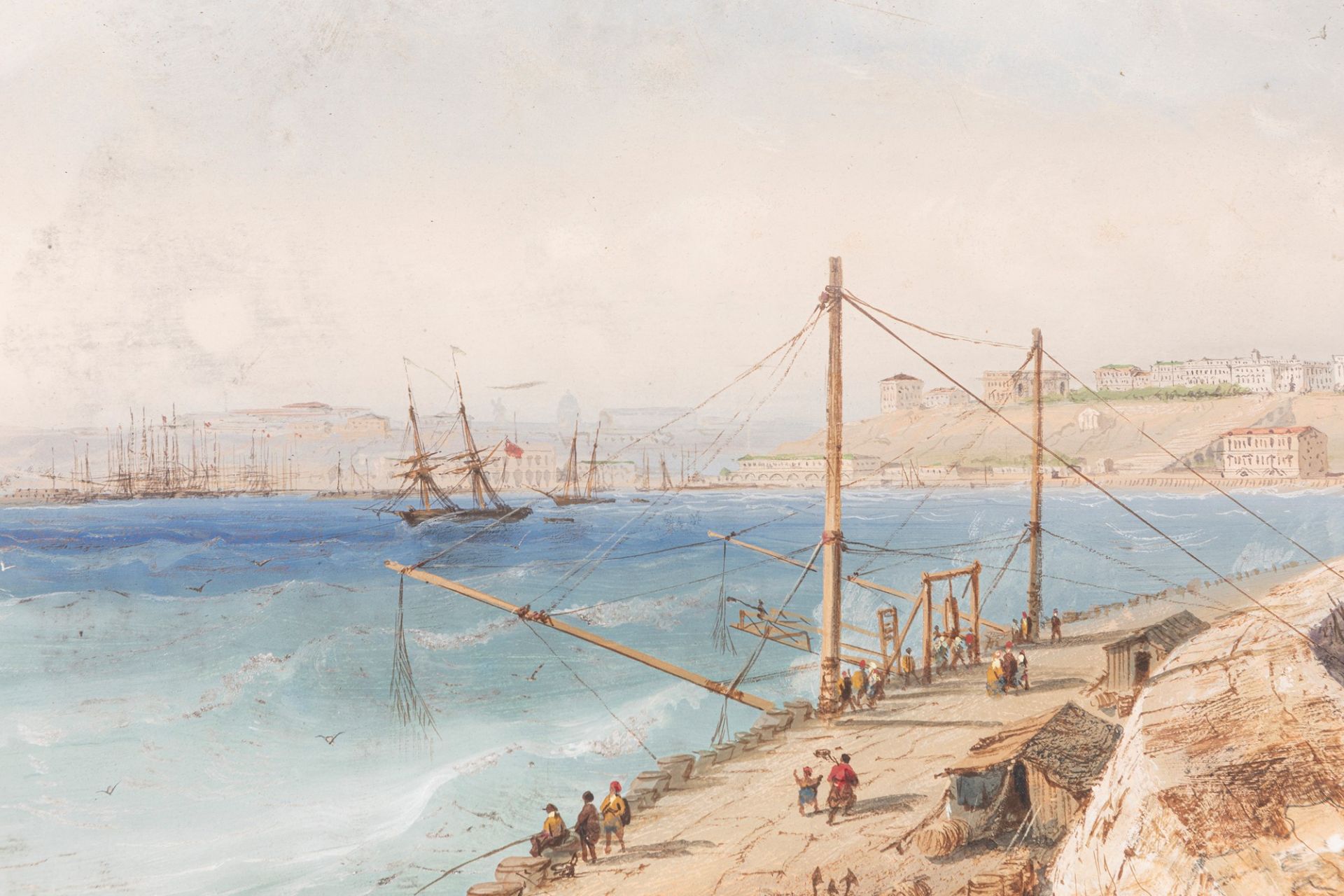 Carlo Bossoli (Lugano 1815-Torino 1884) - View of the Port of Odessa - Image 3 of 9