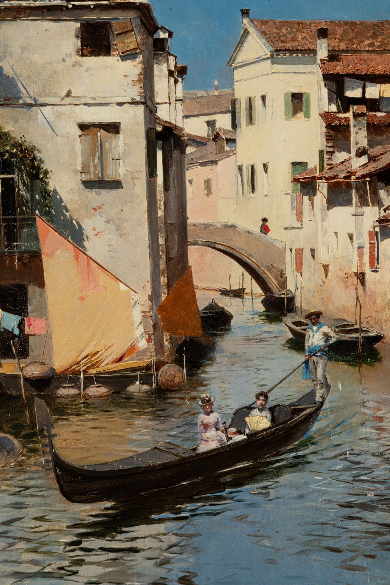 Rubens Santoro (Mongrassano 1859-Napoli 1942) - Venetian Canal - Image 3 of 9