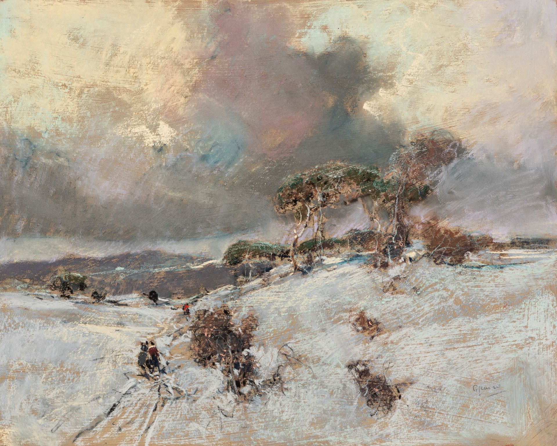 Giuseppe Casciaro (Ortelle 1863-Napoli 1945) - Winter landscape