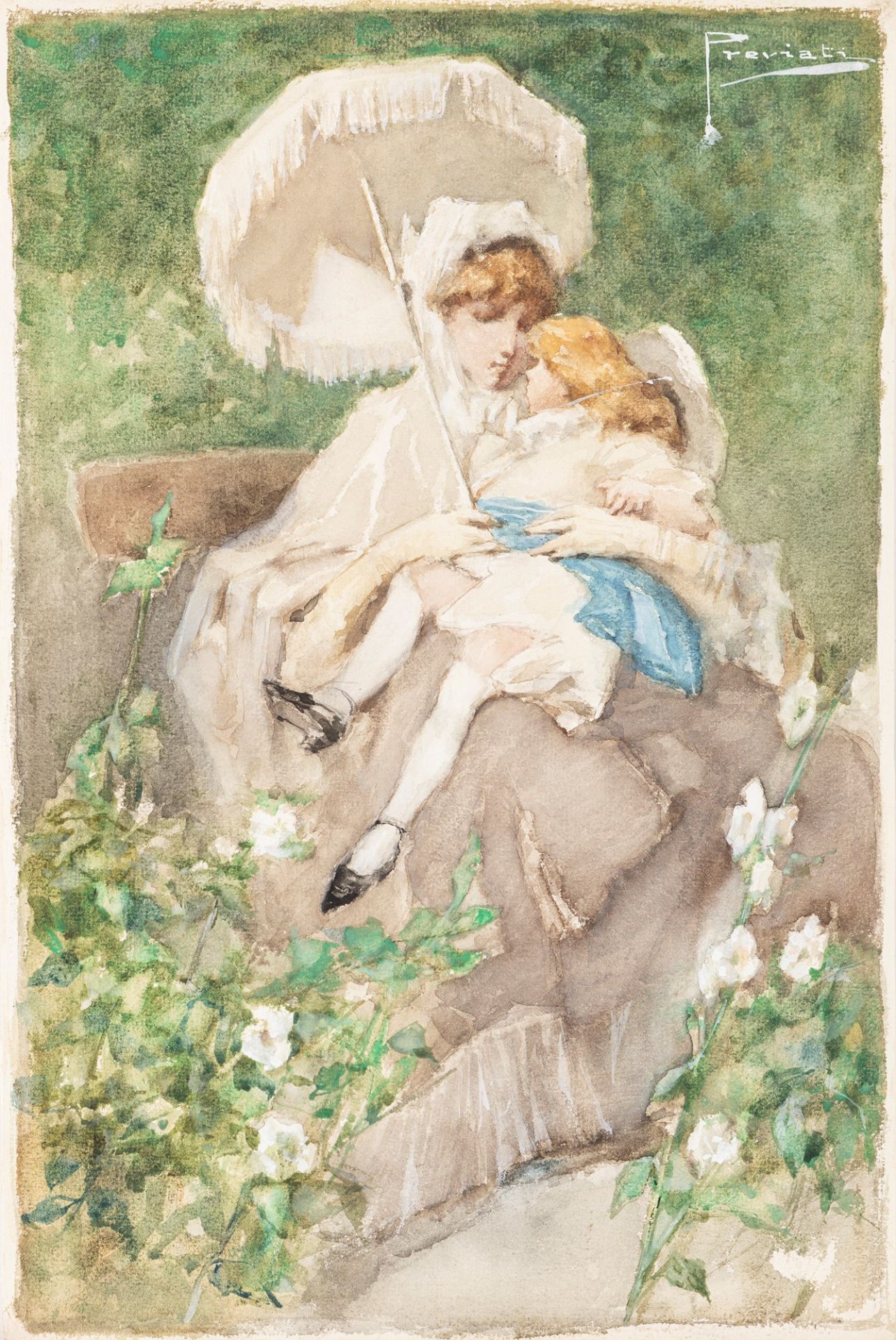 Gaetano Previati (Ferrara 1852-Lavagna 1920) - Maternal love