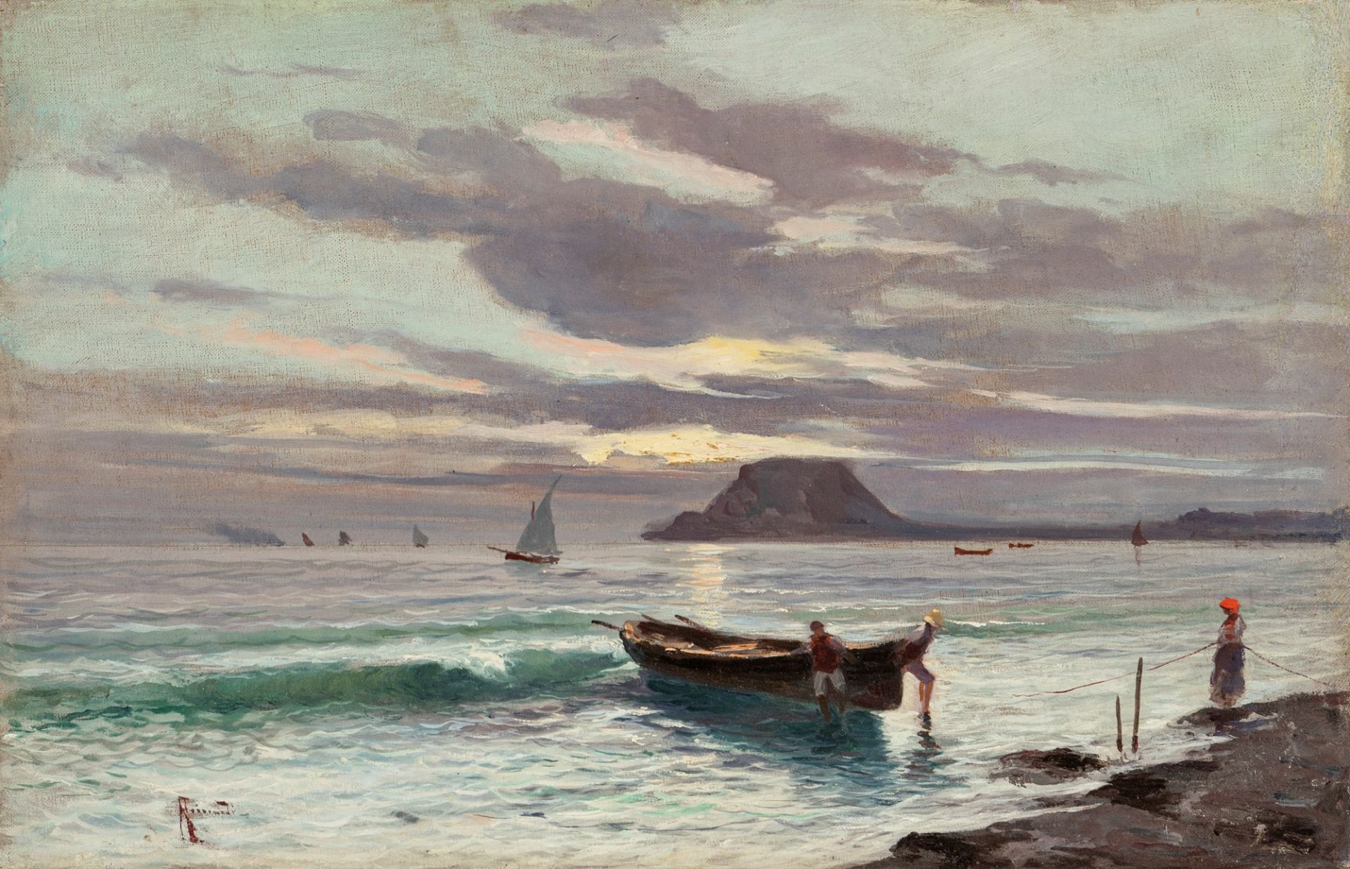 Oscar Ricciardi (Napoli 1864-1935) - Marine landscape