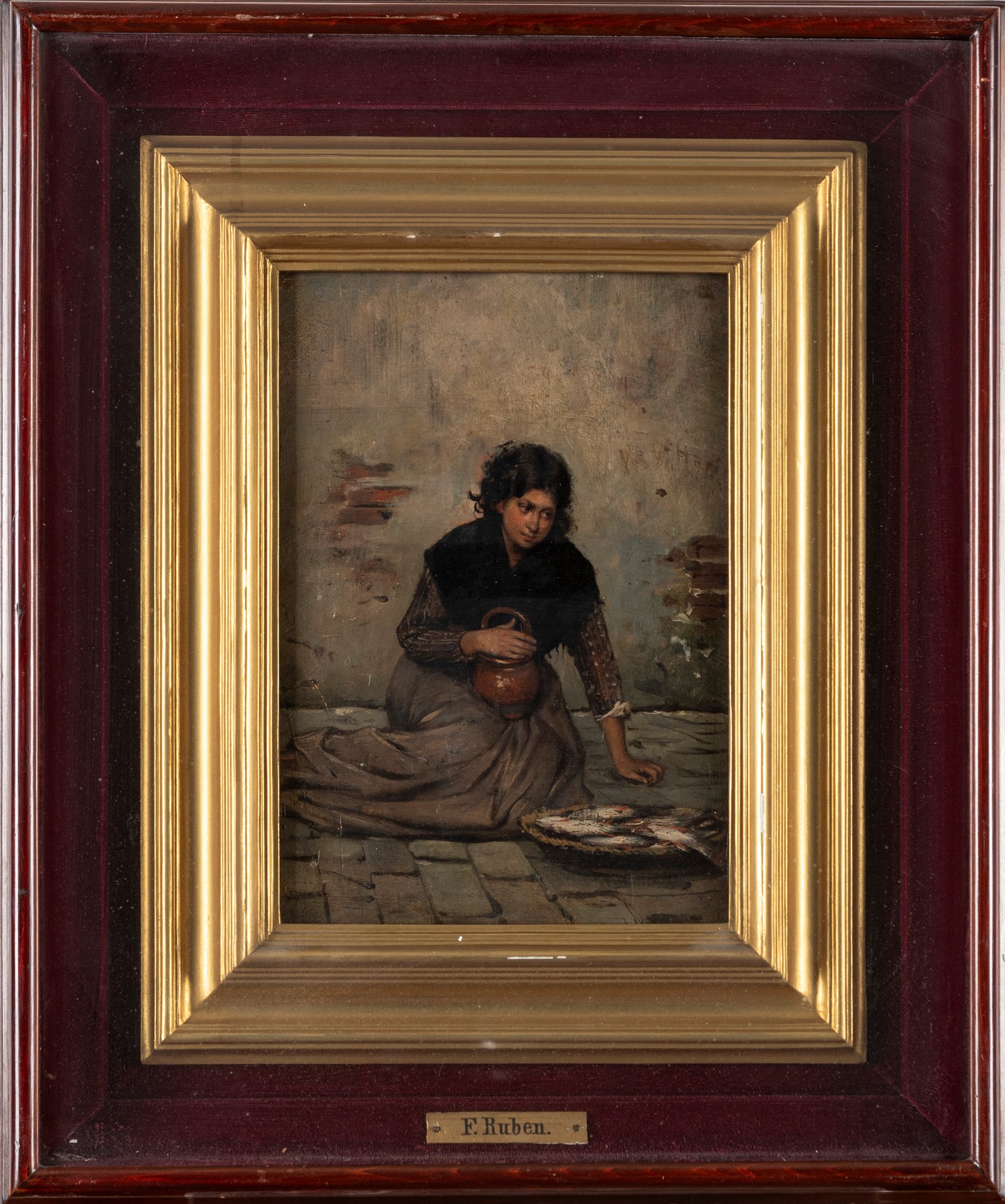 Franz Leo Ruben (Praga 1842-Monaco 1920) - Fish seller - Image 2 of 3