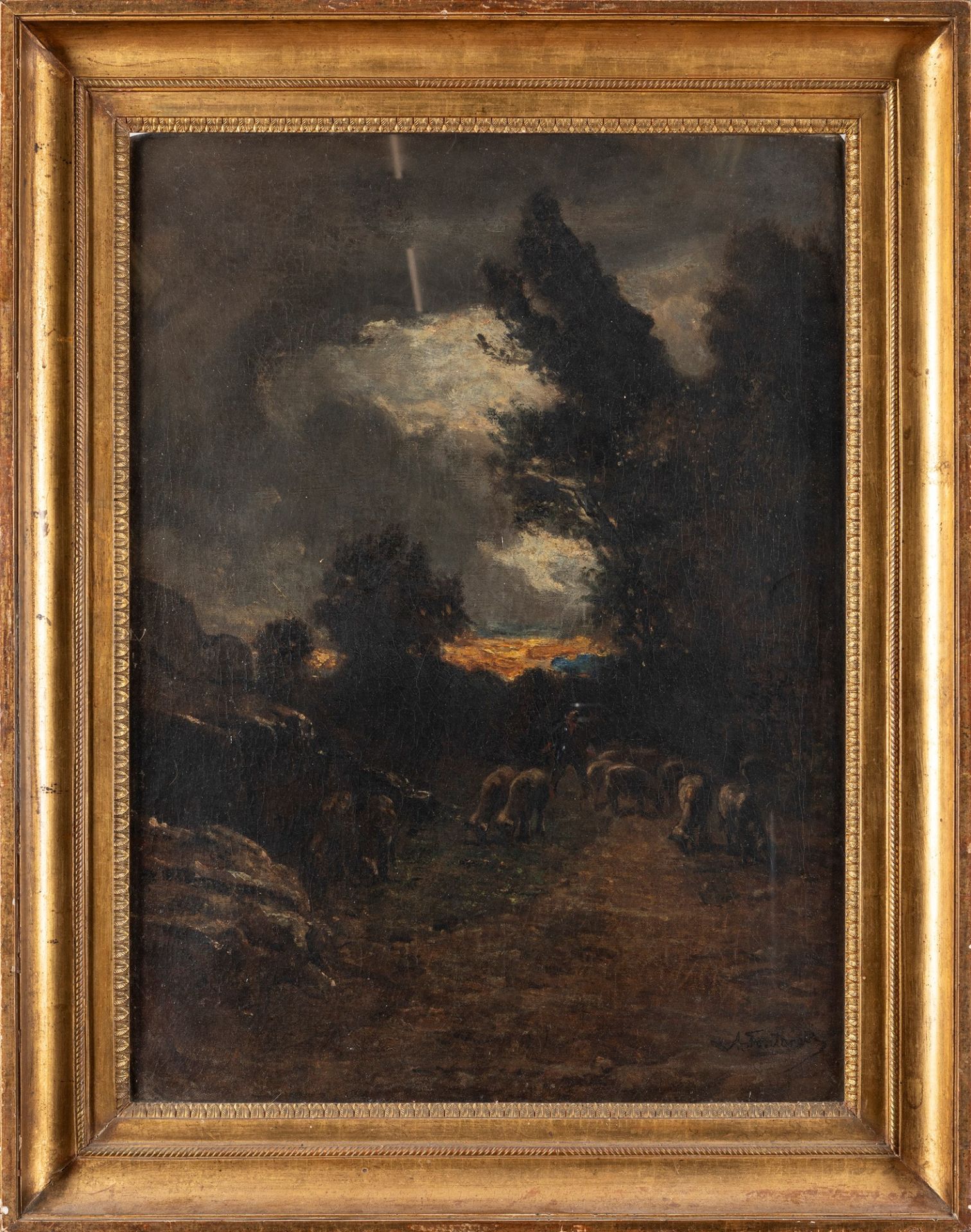 Antonio Fontanesi (Reggio Emilia 1818-Torino 1882) - Nightfall - Image 6 of 7