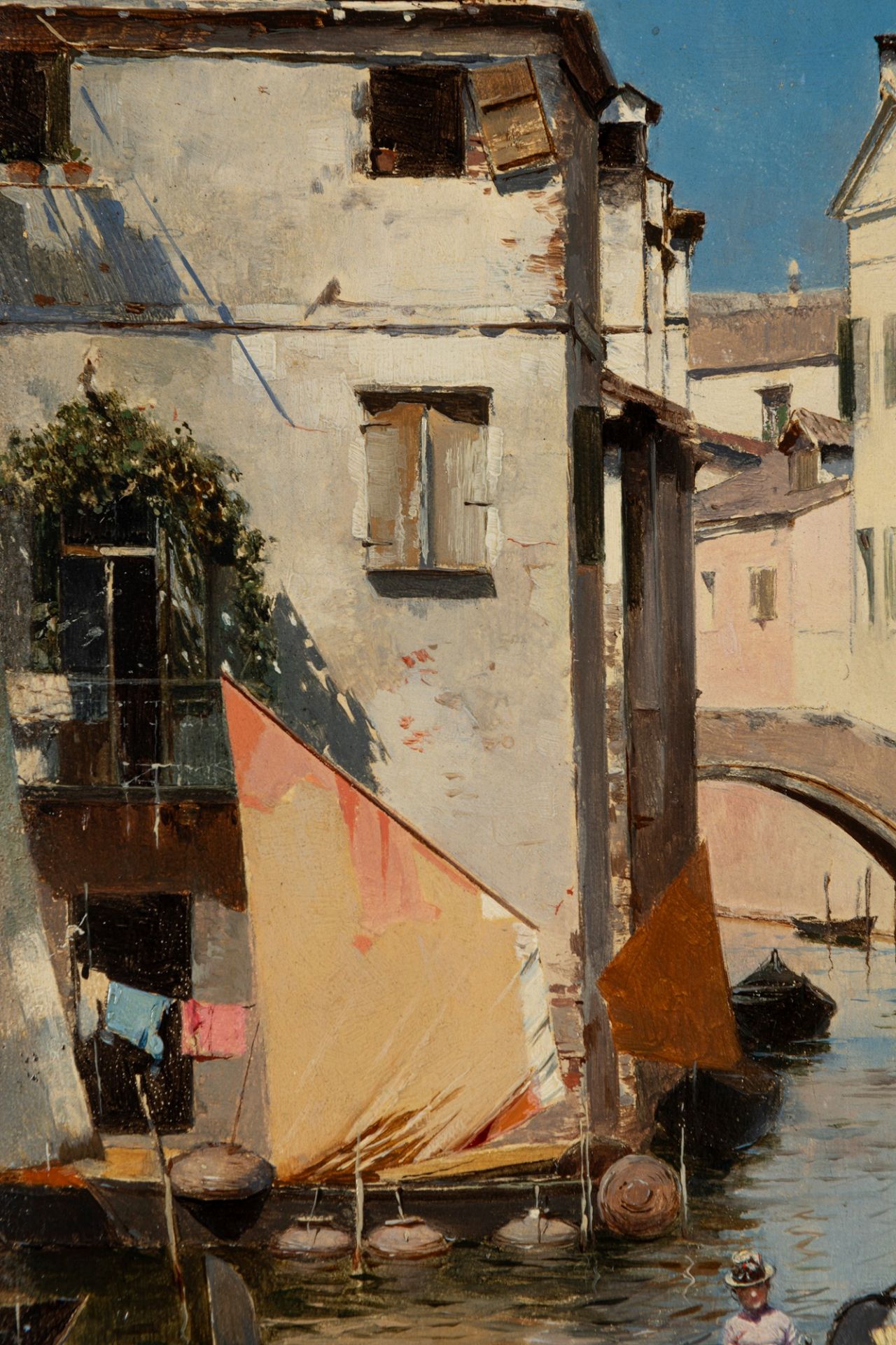 Rubens Santoro (Mongrassano 1859-Napoli 1942) - Venetian Canal - Image 5 of 9