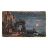 Giovanni Renica (Montirone 1808-Brescia 1884) - Night at the port