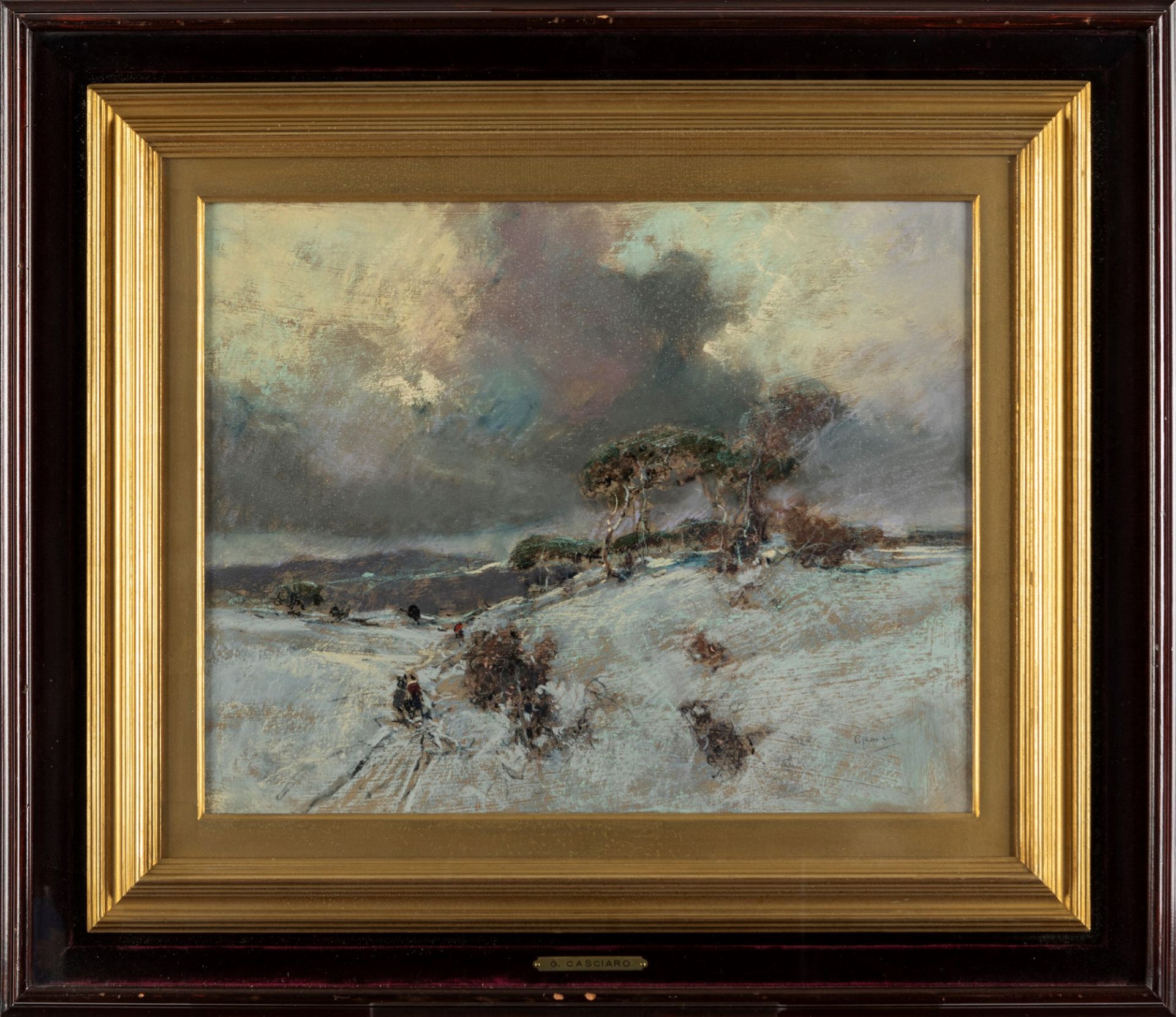 Giuseppe Casciaro (Ortelle 1863-Napoli 1945) - Winter landscape - Image 2 of 3