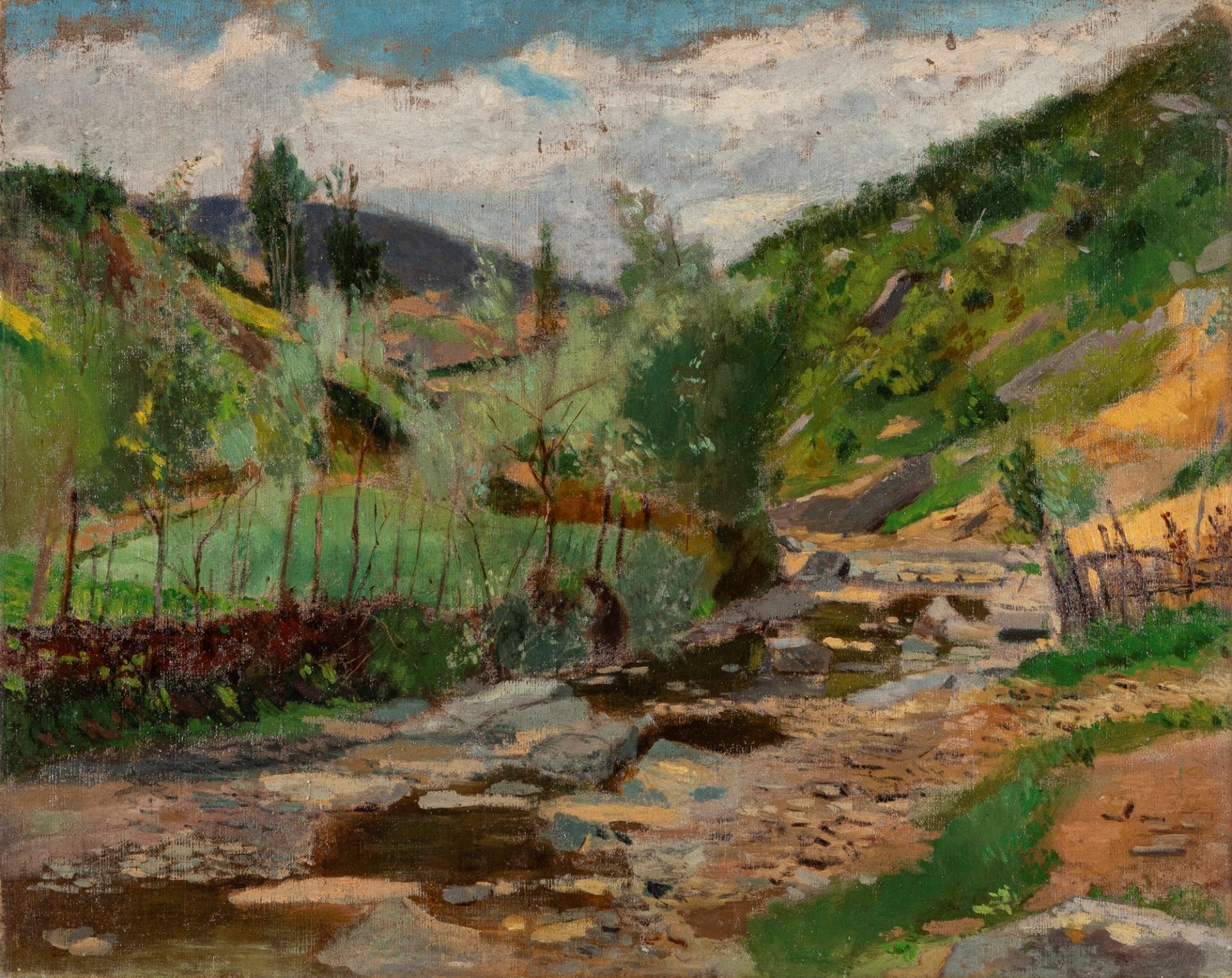 Ulvi Liegi (Livorno 1858-1939) - Valley in Montepiano, 1892