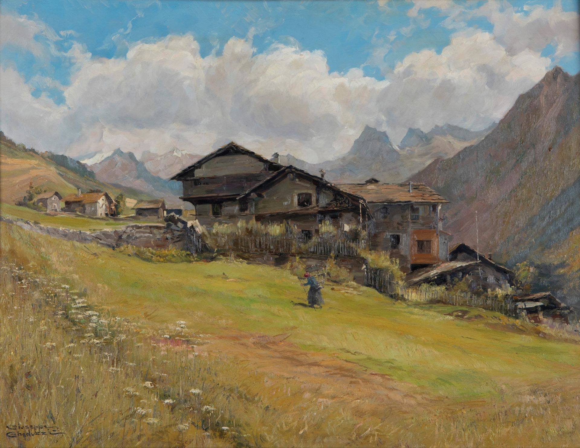 Giuseppe Gheduzzi (Crespellano 1889-Torino 1957) - Farmhouses in Pariasco