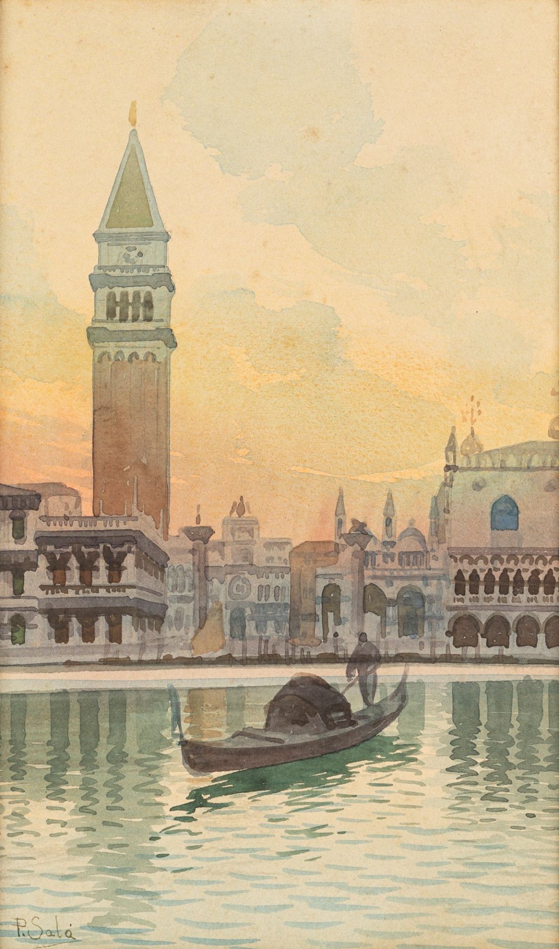Paolo Sala (Milano 1859-1924) - Venice, bacino di San Marco