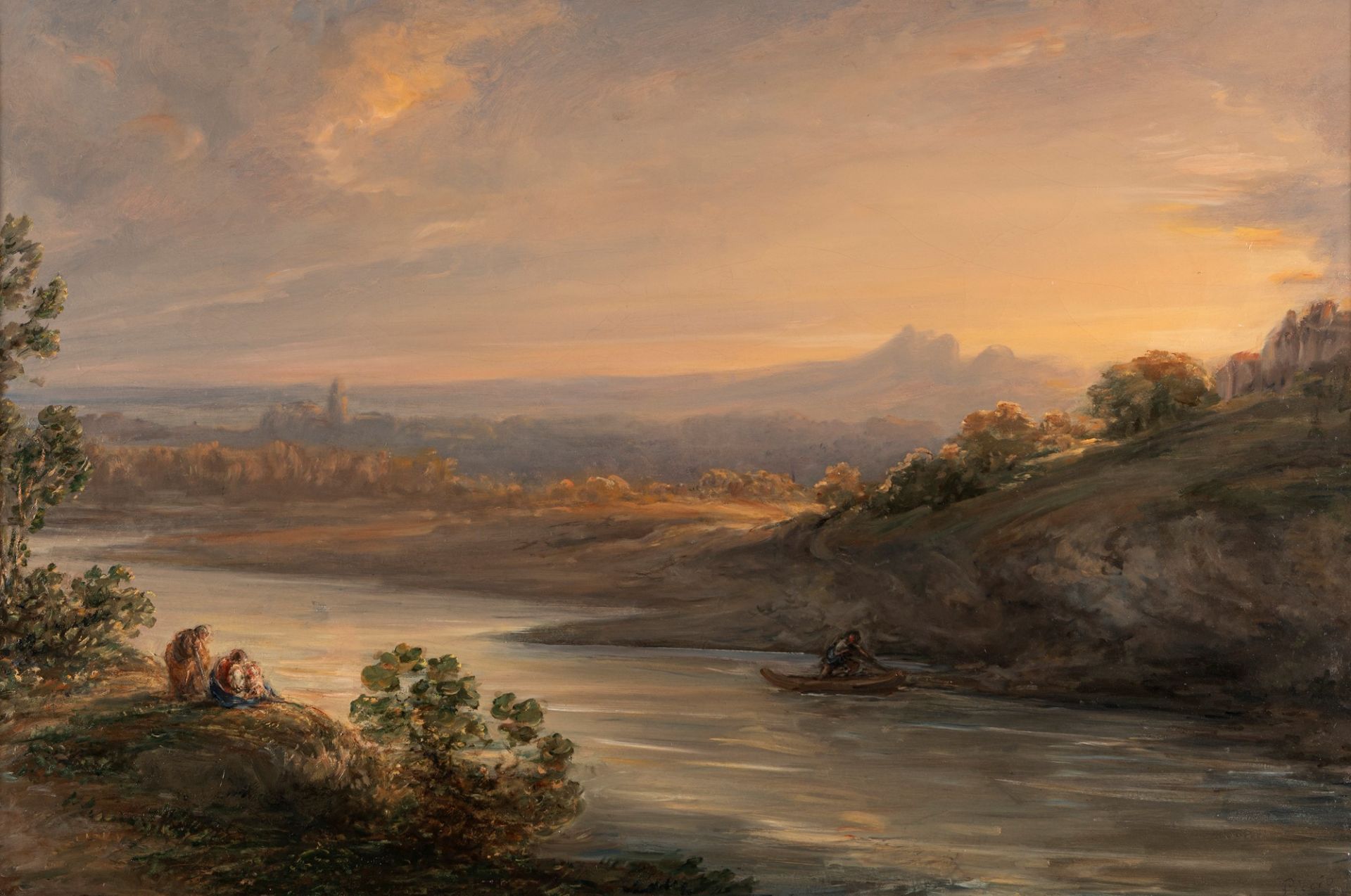 Giovanni Carnovali, detto il Piccio (Montegrino Valtravaglia 1804-Cremona 1873) - River landscape w - Bild 2 aus 6