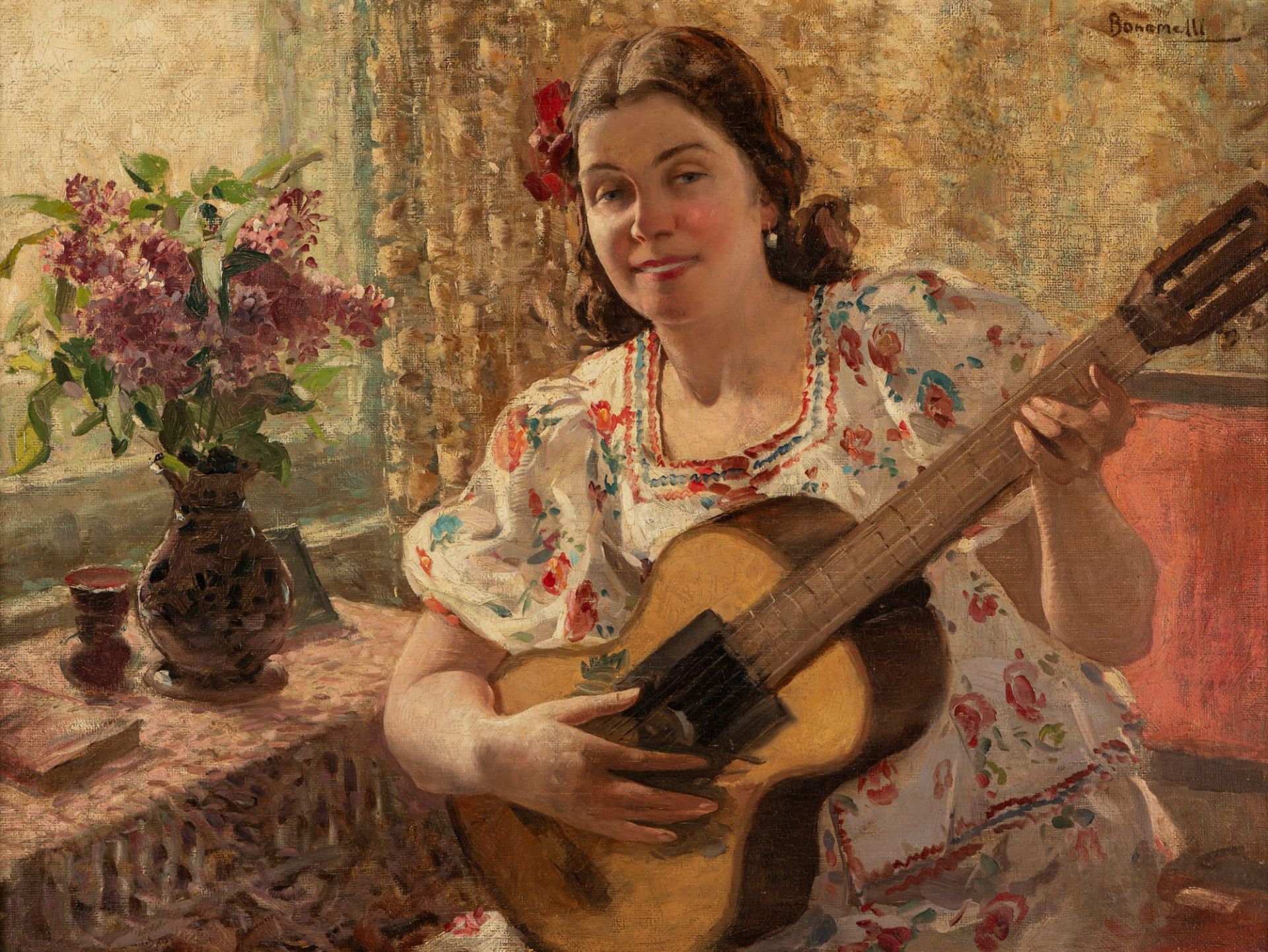 Romeo Bonomelli (Bergamo 1871-1943) - The guitar
