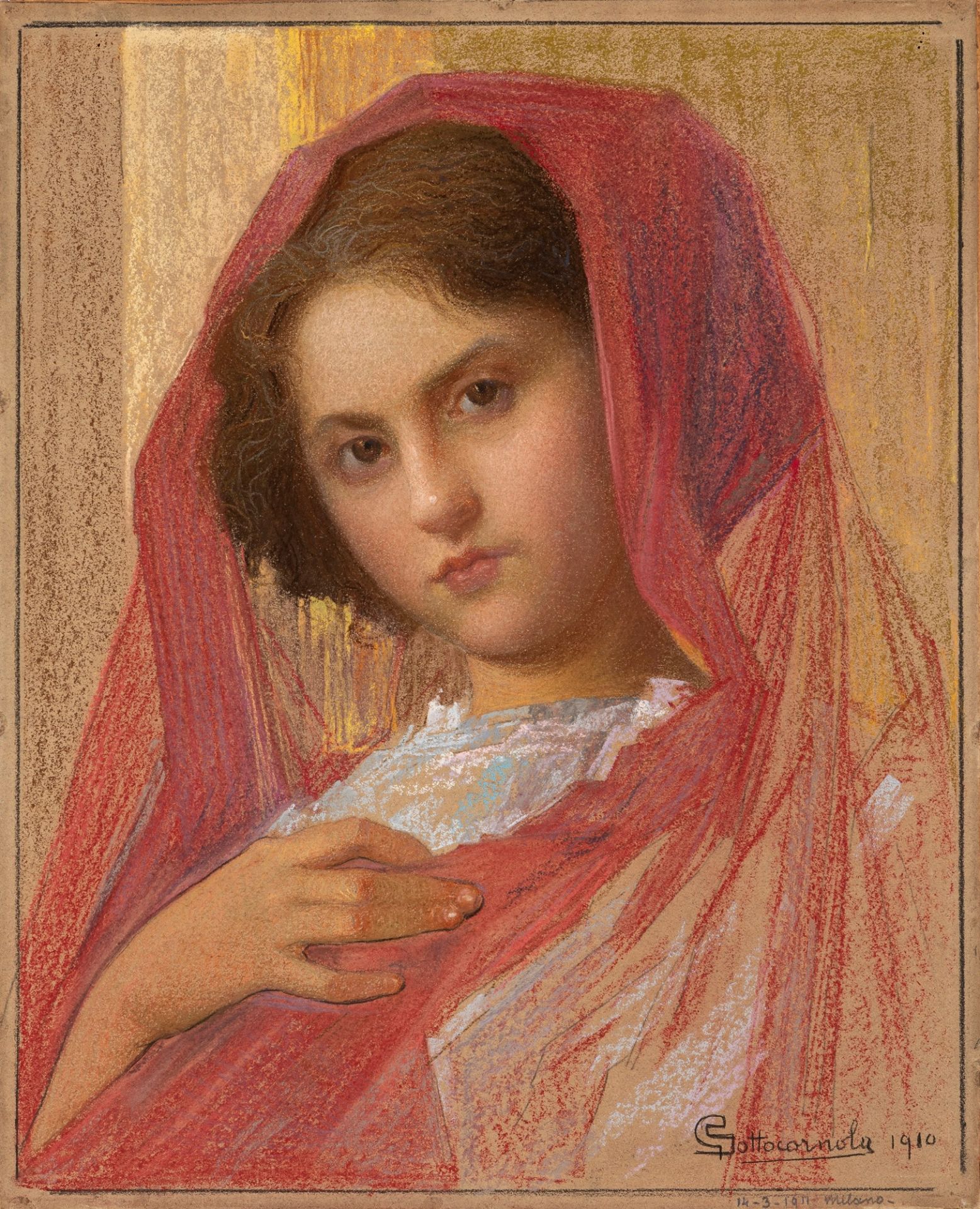 Giovanni Sottocornola (Milano 1855-Milano 1917) - Girl portrait, 1910