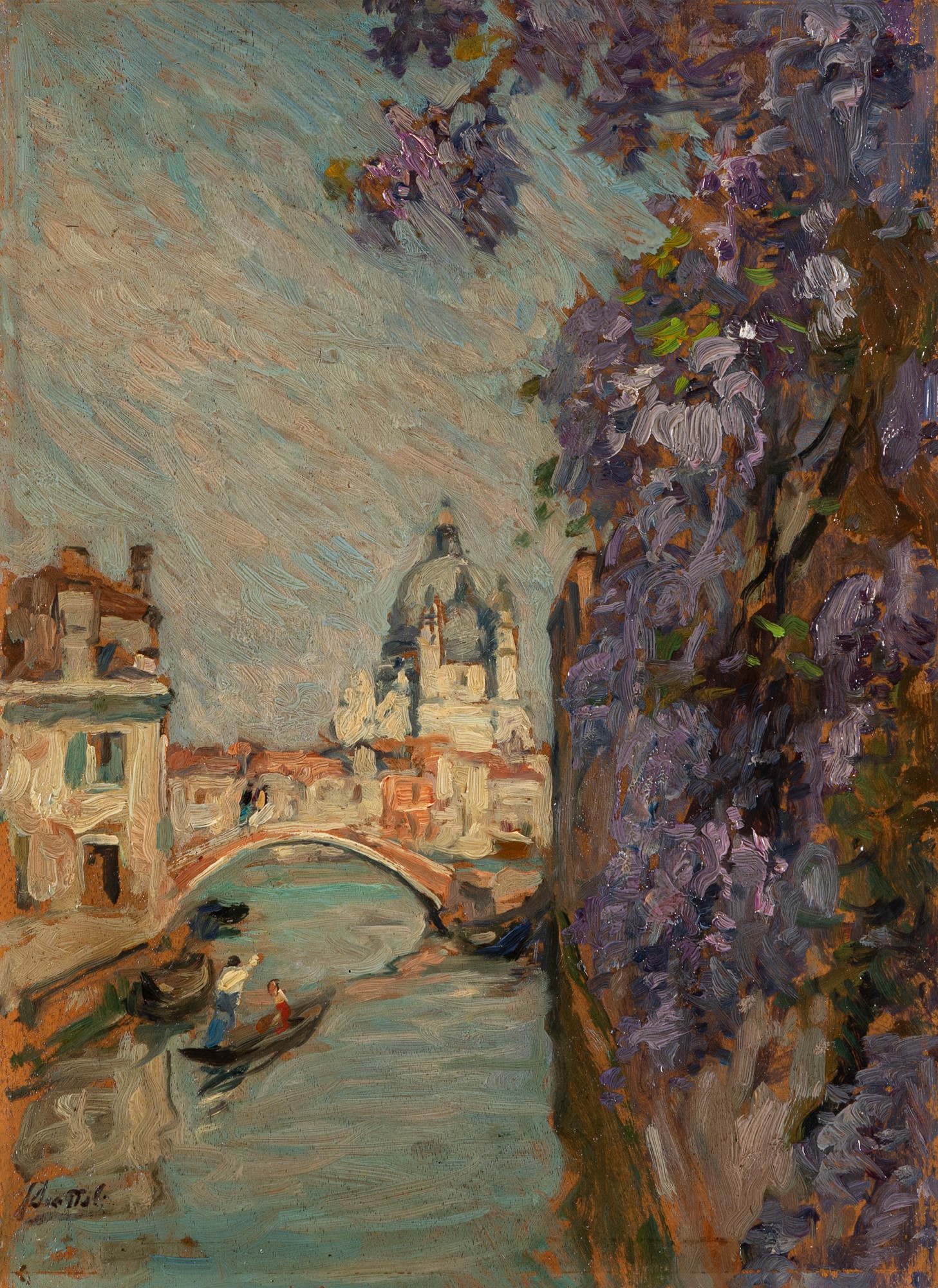 Ferruccio Scattola (Venezia 1873-Roma 1950) - Wisteria in Venice