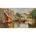 Antonio Reyna Manescau (Coin 1859-Roma 1937) - Venetian canal