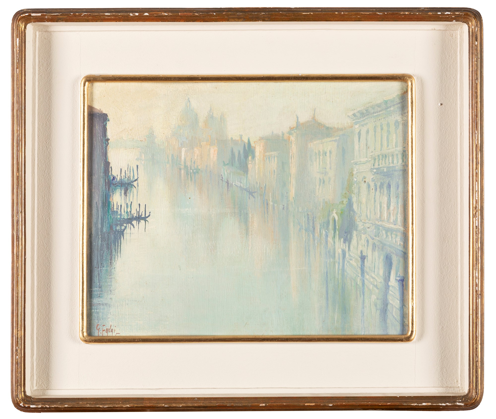 Gennaro Favai (Venezia 1879-1958) - Venice, sunrise from the Accademia bridge - Image 2 of 3