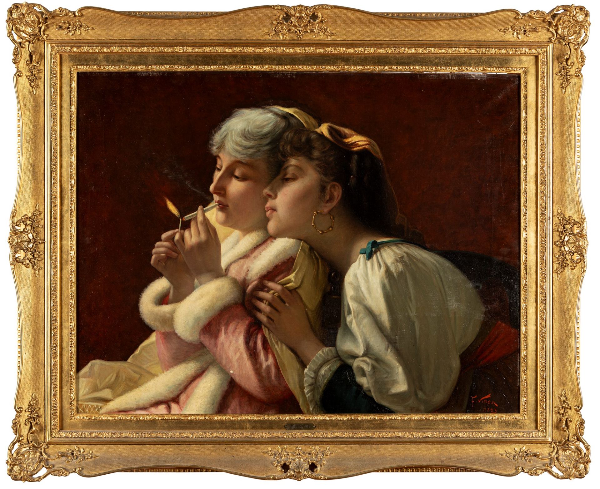 Francesco Vinea (Forlì 1845-Firenze 1902) - The smokers, 1893 - Image 2 of 3