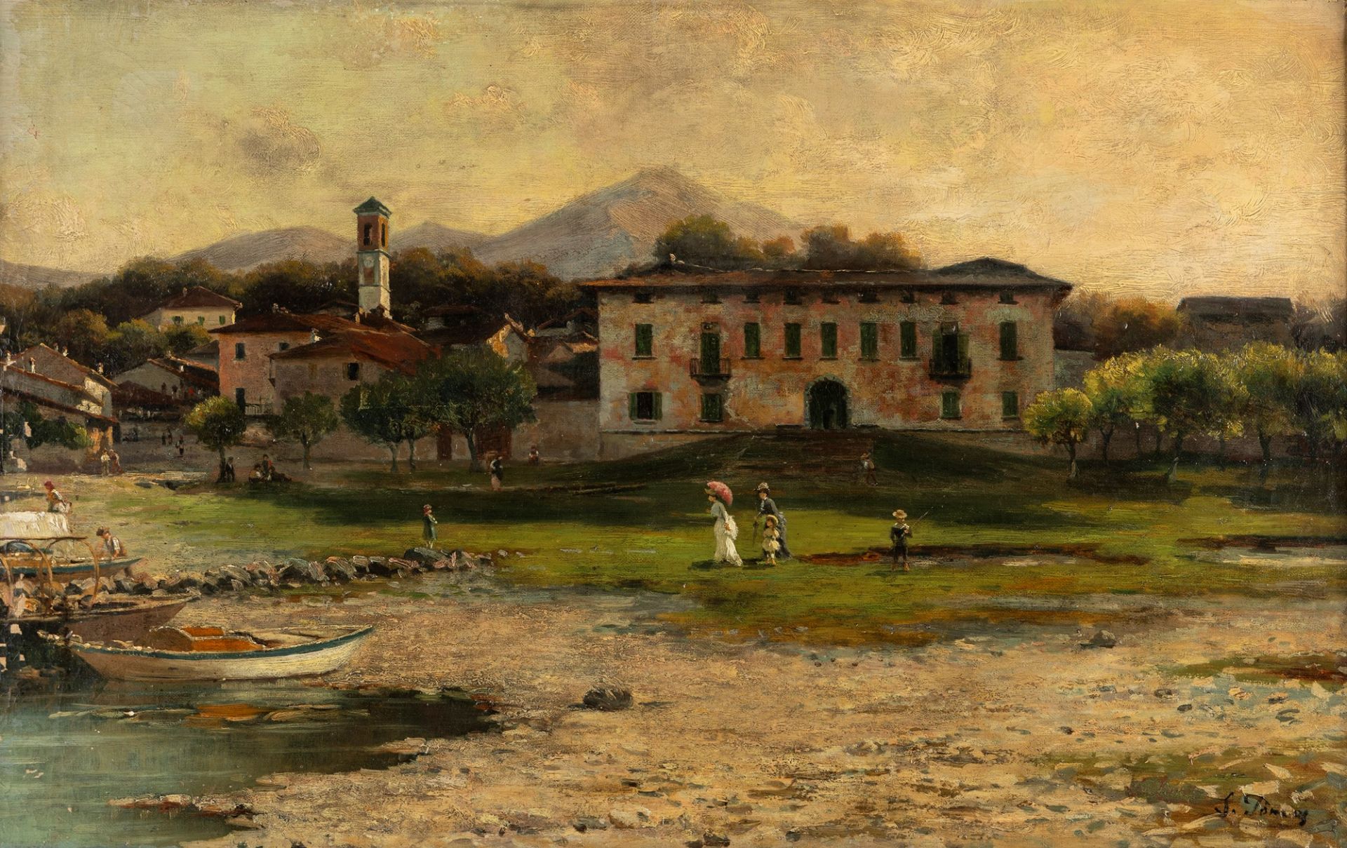 Silvio Poma (Trescore Balneario 1840-Turate 1932) - Cerro, Lago Maggiore