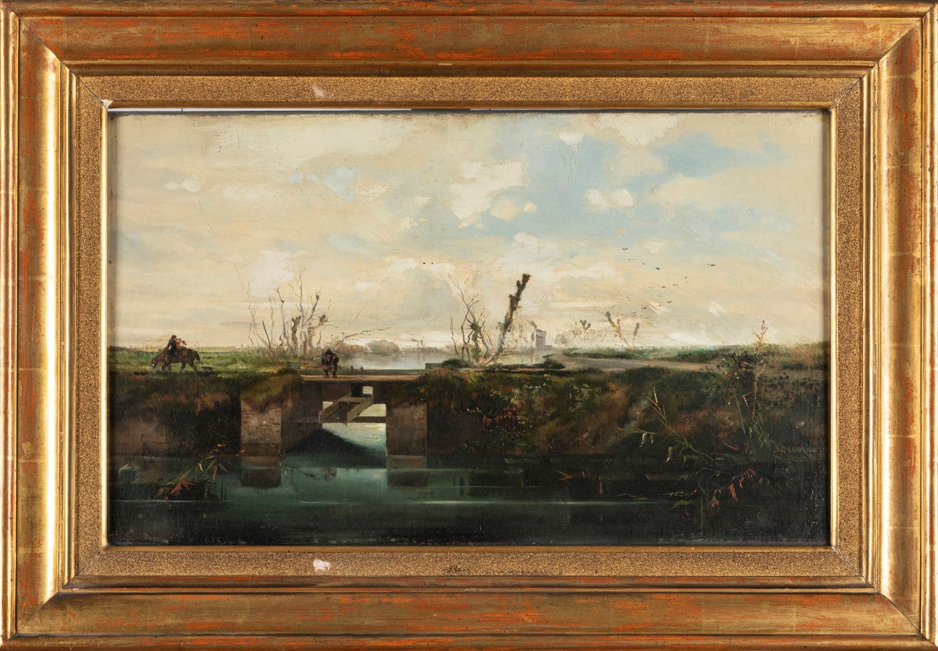 Ambrogio Fermini (Cernusco sul Naviglio 1811-Milano 1883) - Lombard countryside - Bild 2 aus 3