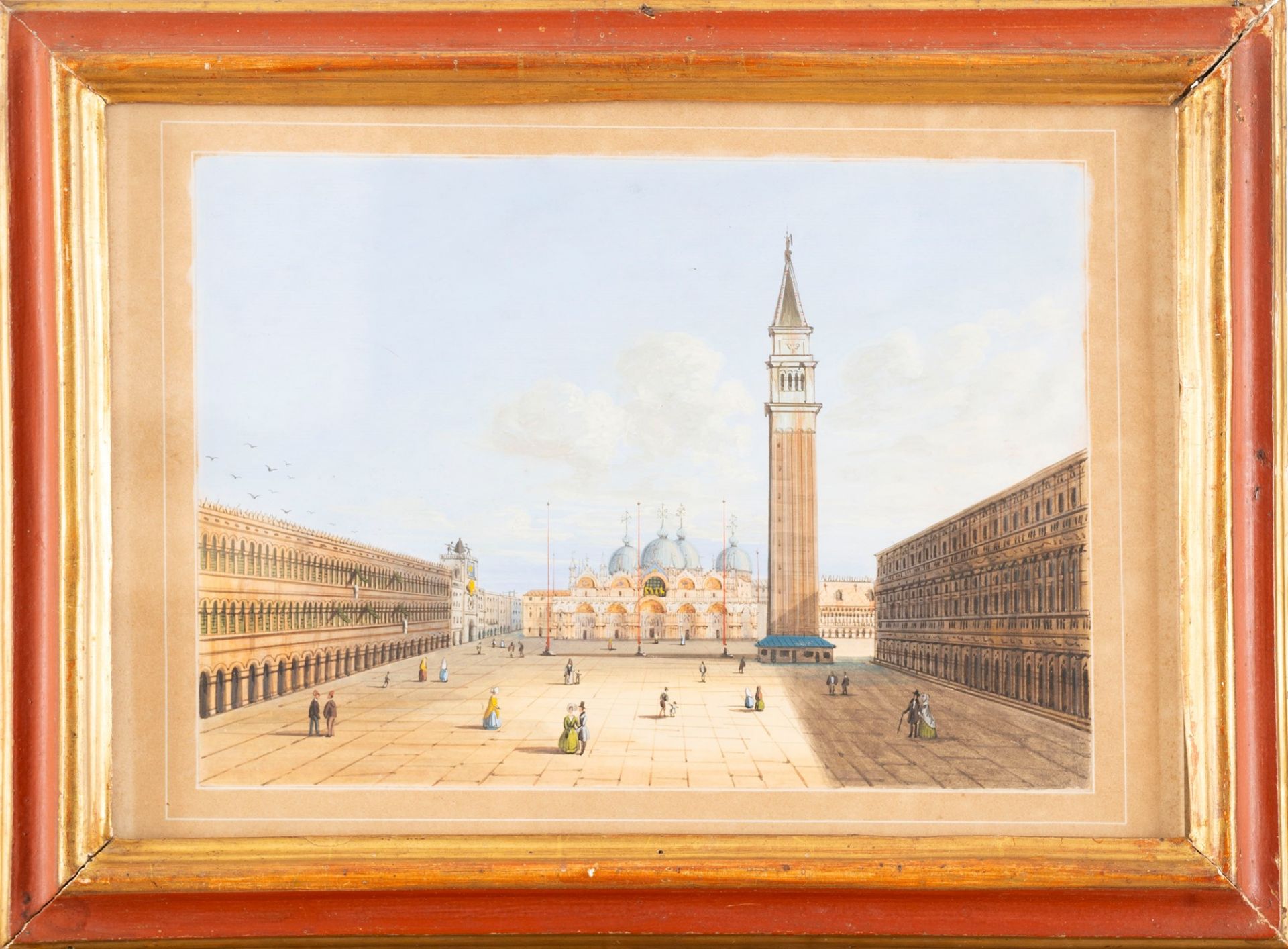 Venetian school, nineteenth century - Venice, Piazza San Marco; and Venice, San Marco Basin - Bild 3 aus 7