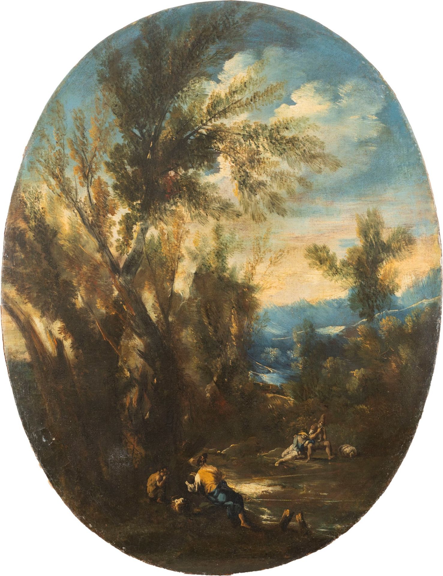 Attributed to Antonio Francesco Peruzzini (Ancona, 1643 or 1646 – Milan, 1724) - Two wooded landscap - Bild 4 aus 5