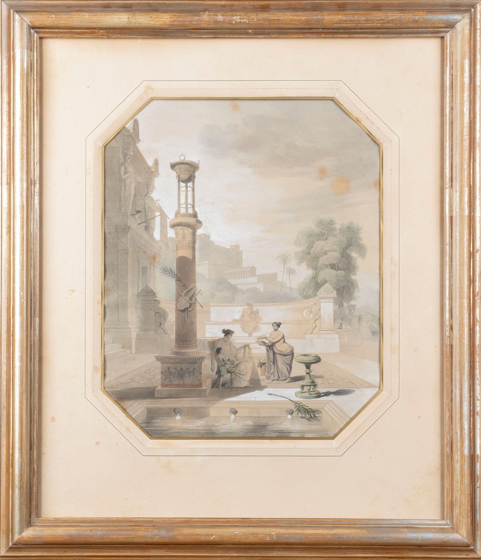 Jules-Frédéric Bouchet (Parigi 1799-1860) - Baths of a Pompeian villa - Bild 2 aus 4