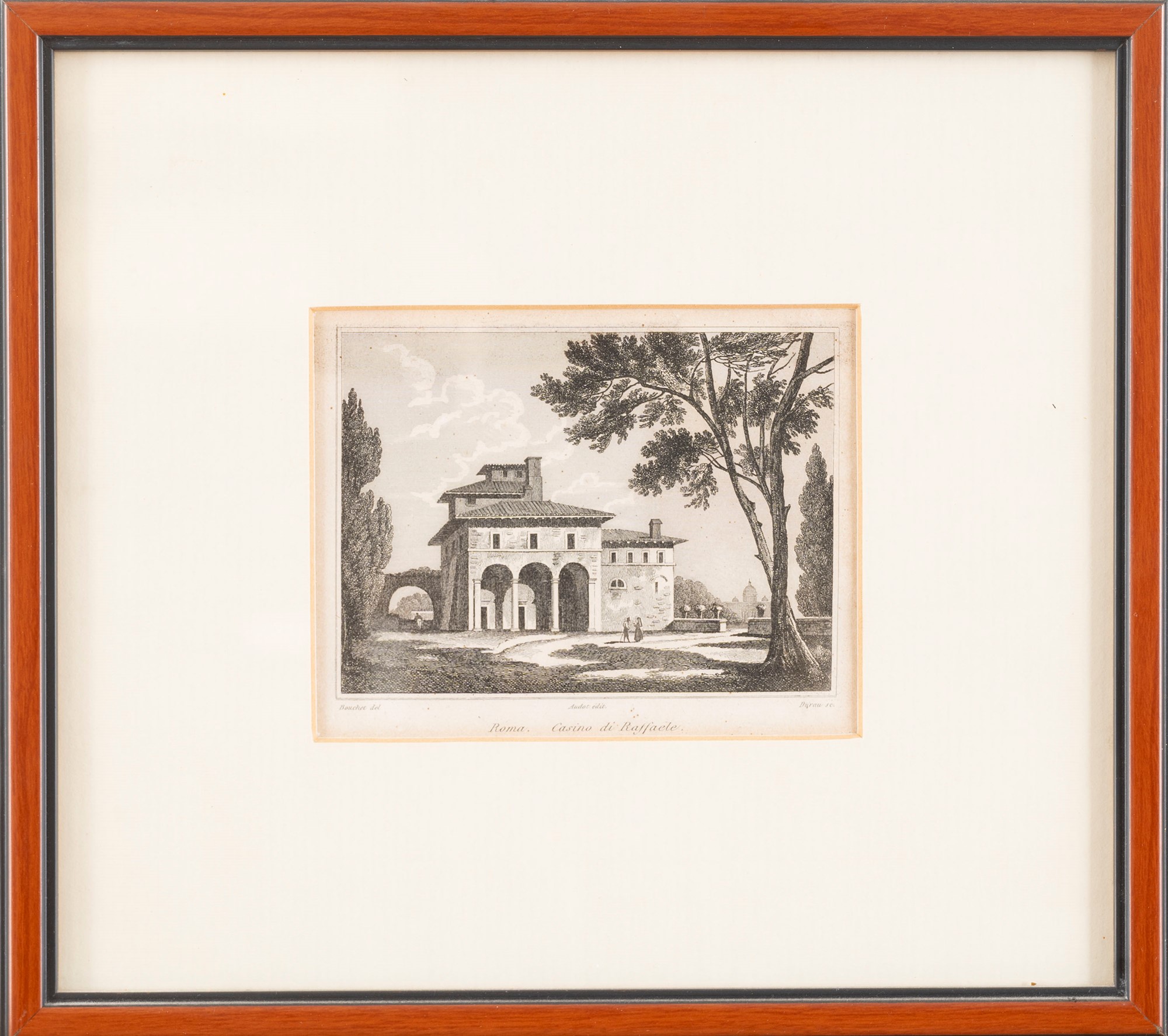 Jules-Frédéric Bouchet (Parigi 1799-1860) - Two prints depicting Villa Pia in Vaticano and the Casi - Image 3 of 6