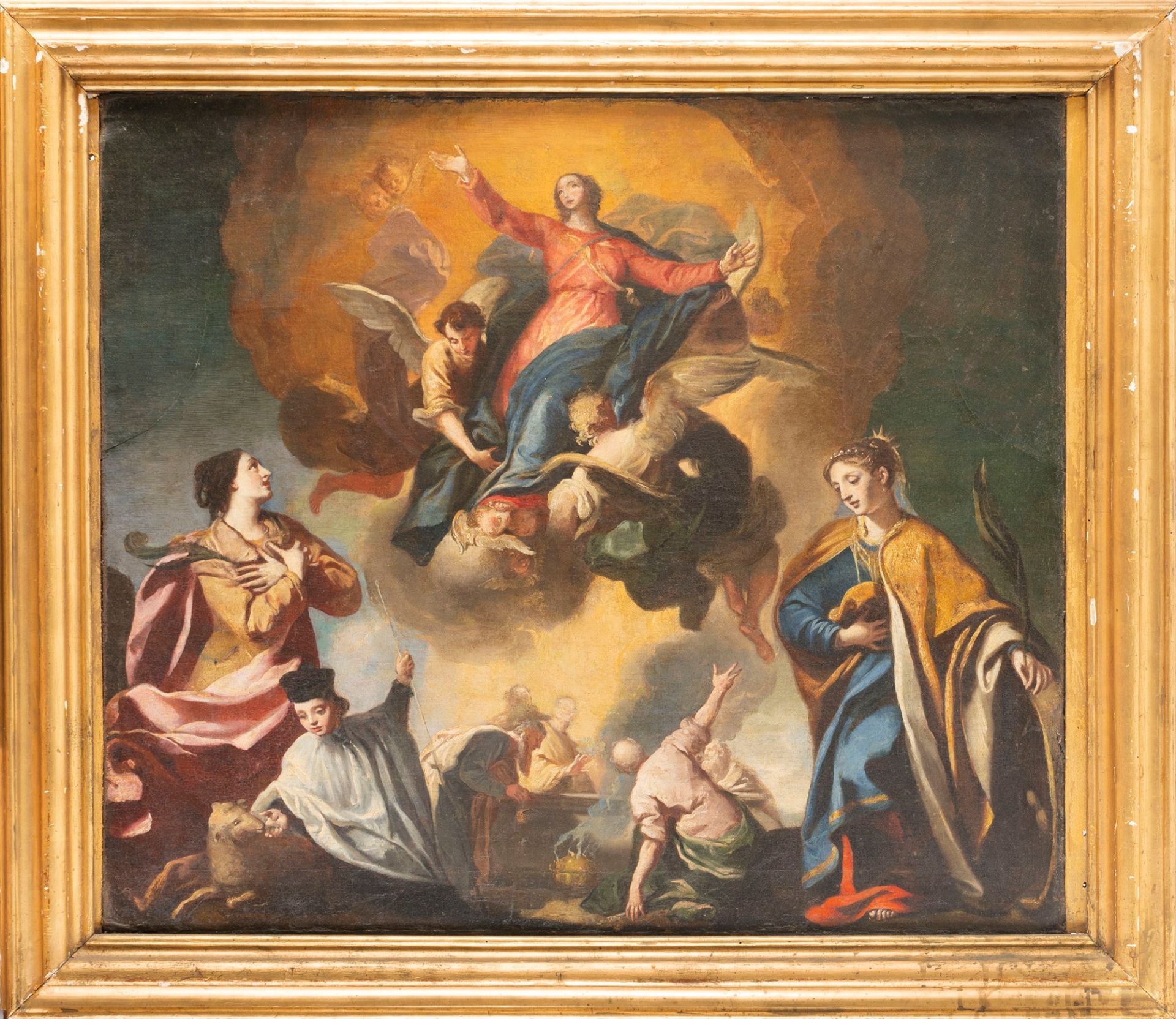 School of Central Italy, XVII century - Assumption of the Virgin between Saint Catherine of Alexandr - Bild 2 aus 3