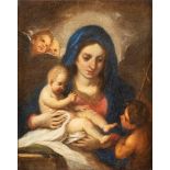 Roman school, eighteenth century - Madonna with Child and Saint John
