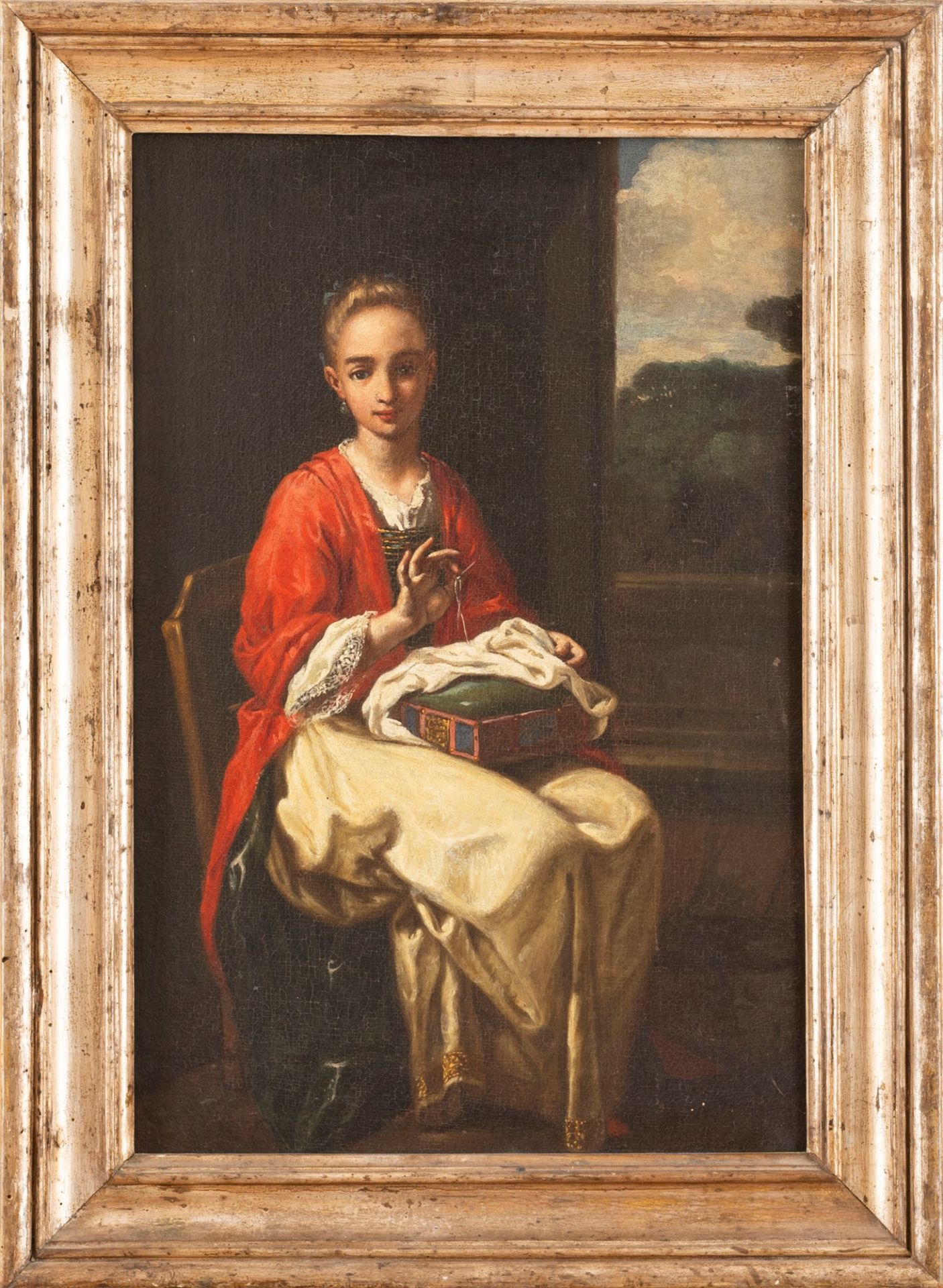 Antonio Mercurio Amorosi (Comunanza 1660-Roma 1738) - Young woman sewing - Bild 2 aus 3