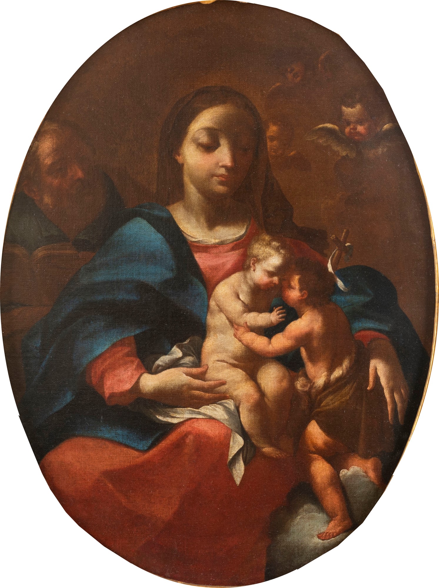 School of Northern Italy, XVII century - Holy Family with Saint John