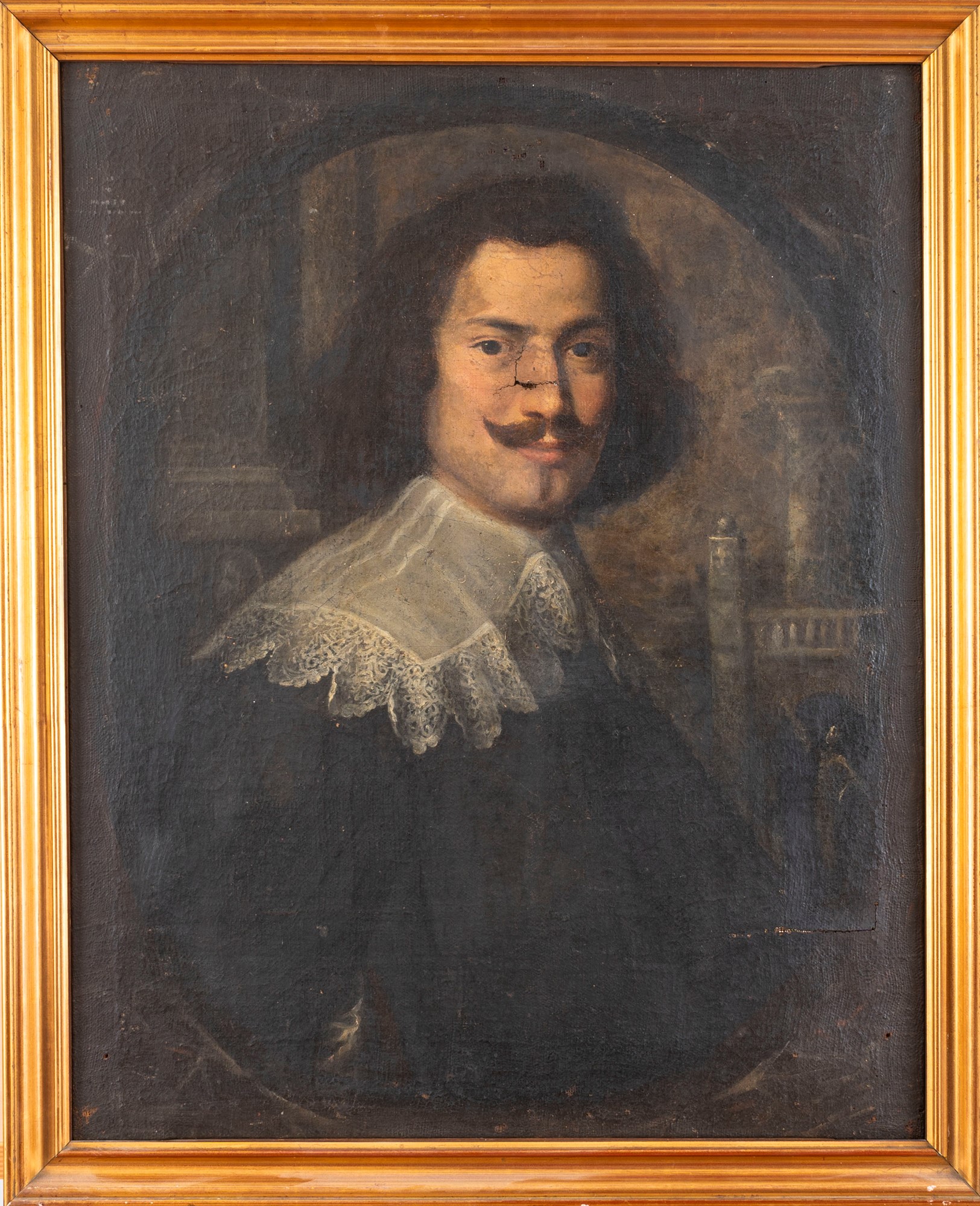 School of Northern Italy, XVII century - Half-length portrait of a man with lace collar - Image 2 of 3