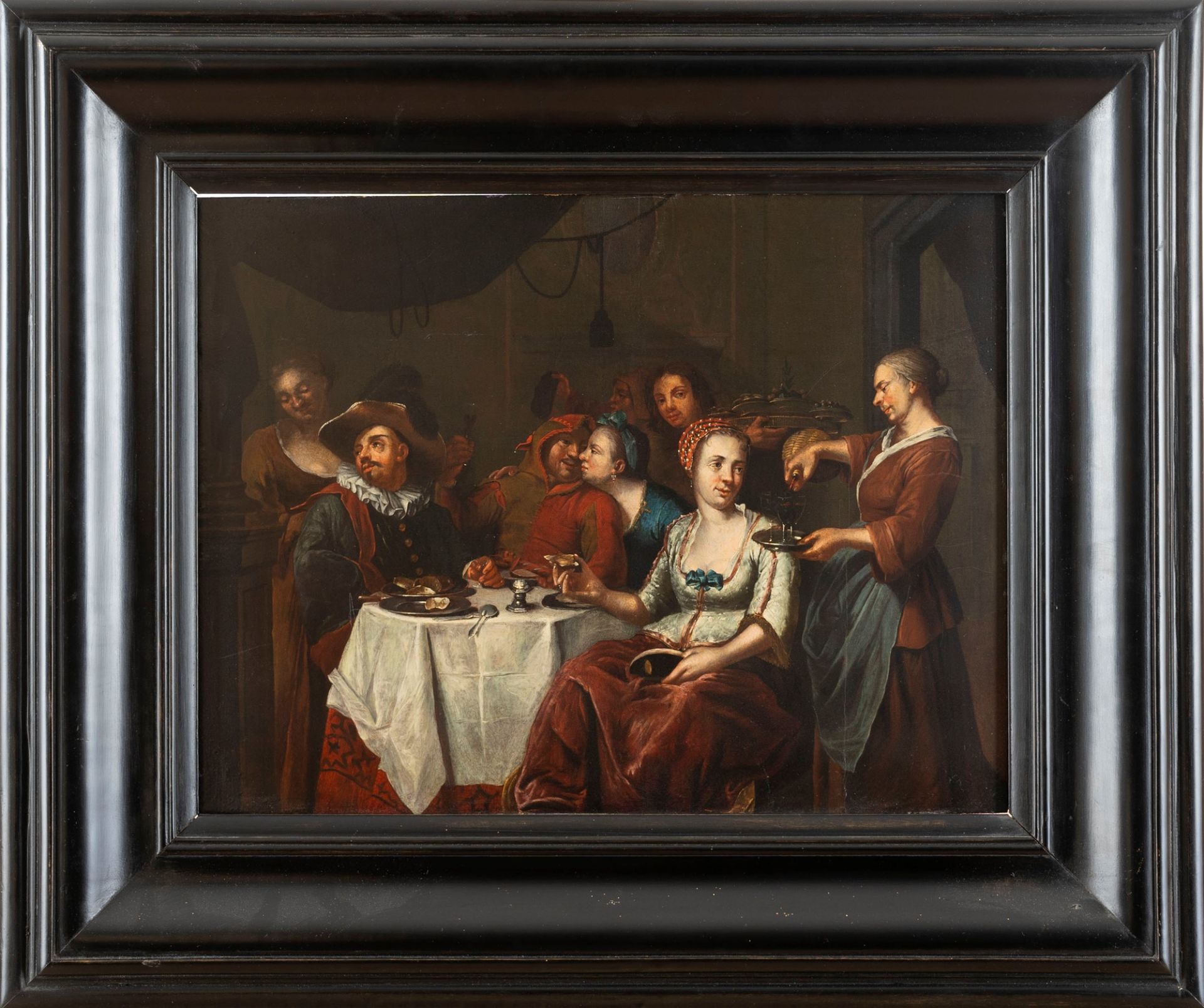 Circle of Hendrick Govaerts (1669-1720) - Interior scene with banquet - Image 2 of 3