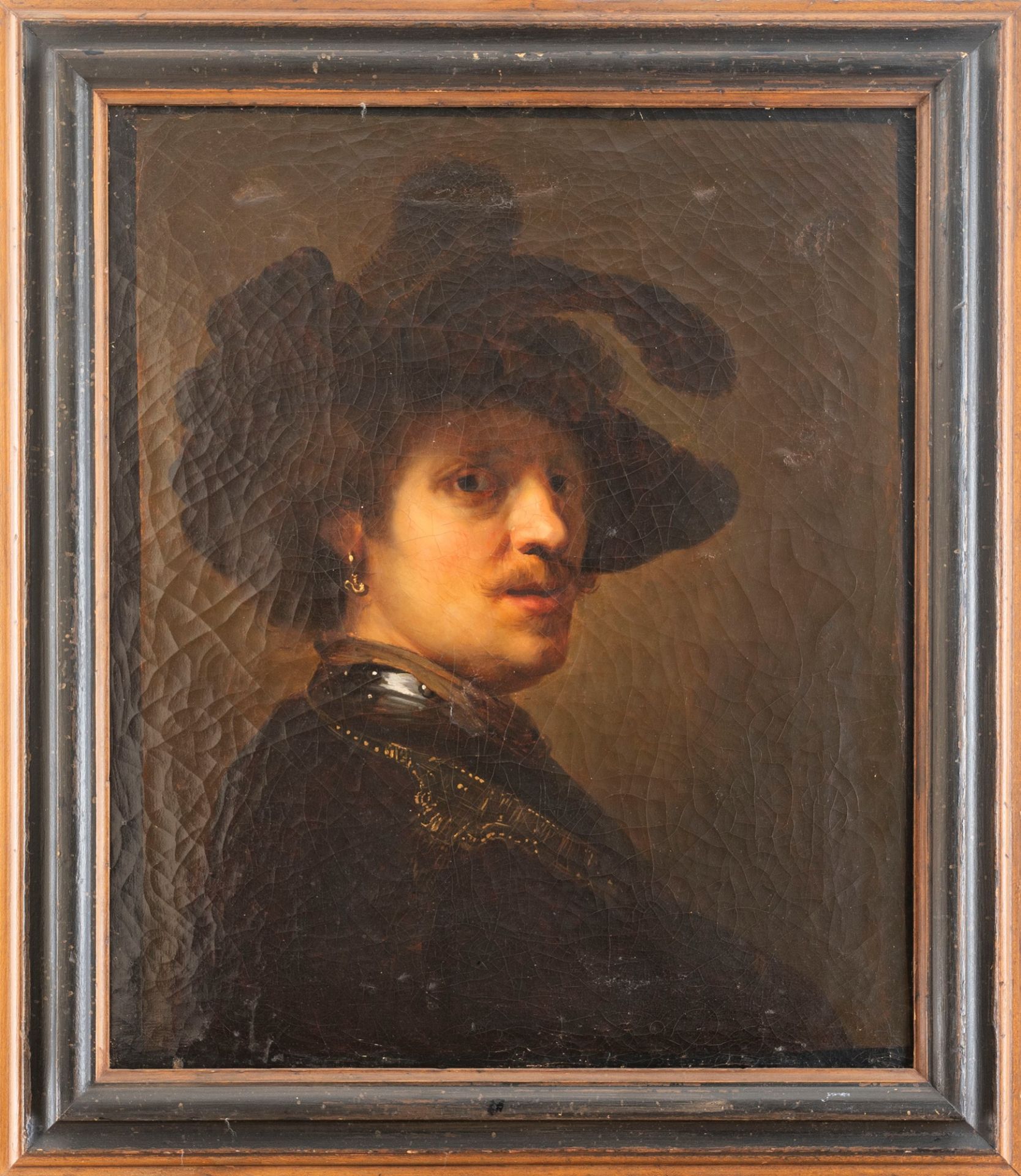 After Rembrandt - Portrait of a man with a plumed hat - Bild 2 aus 3