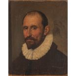 Manner of Giovanni Battista Moroni - Portrait of a man with a ruff