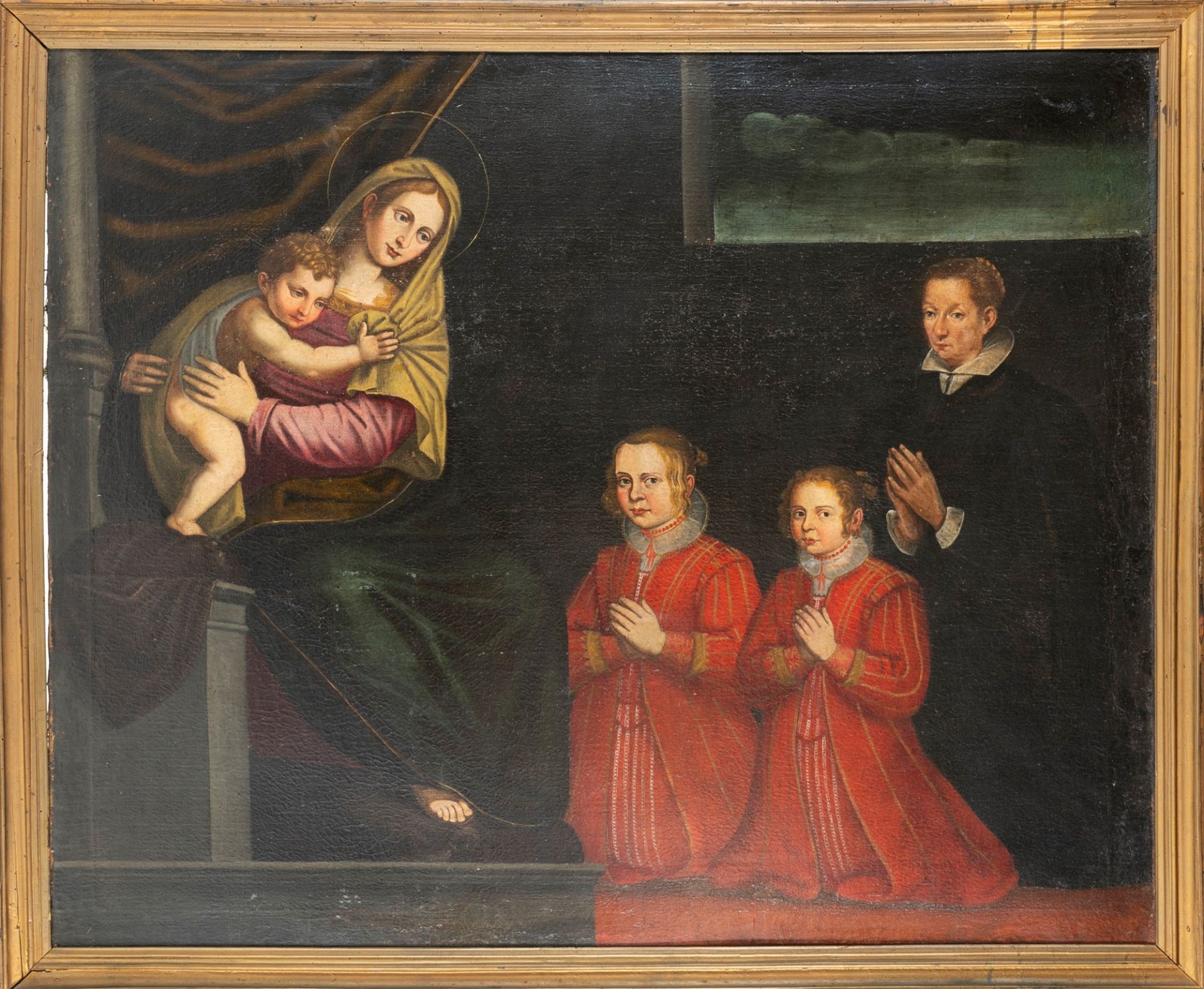 Lombard School, late sixteenth century - early seventeenth century - Madonna and Child with Donor an - Image 2 of 3