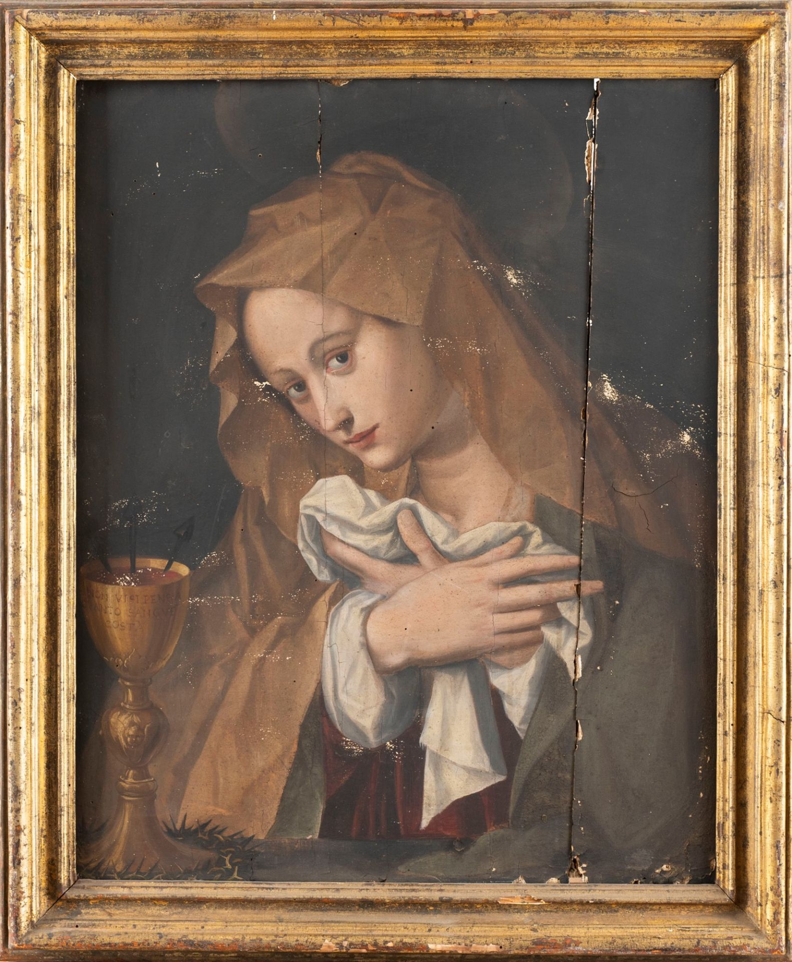 Tuscan School, late sixteenth century - early seventeenth century - Madonna praying with the cup of - Bild 2 aus 3