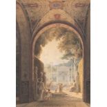 Jules-Frédéric Bouchet (Parigi 1799-1860) - Study for a classical city view