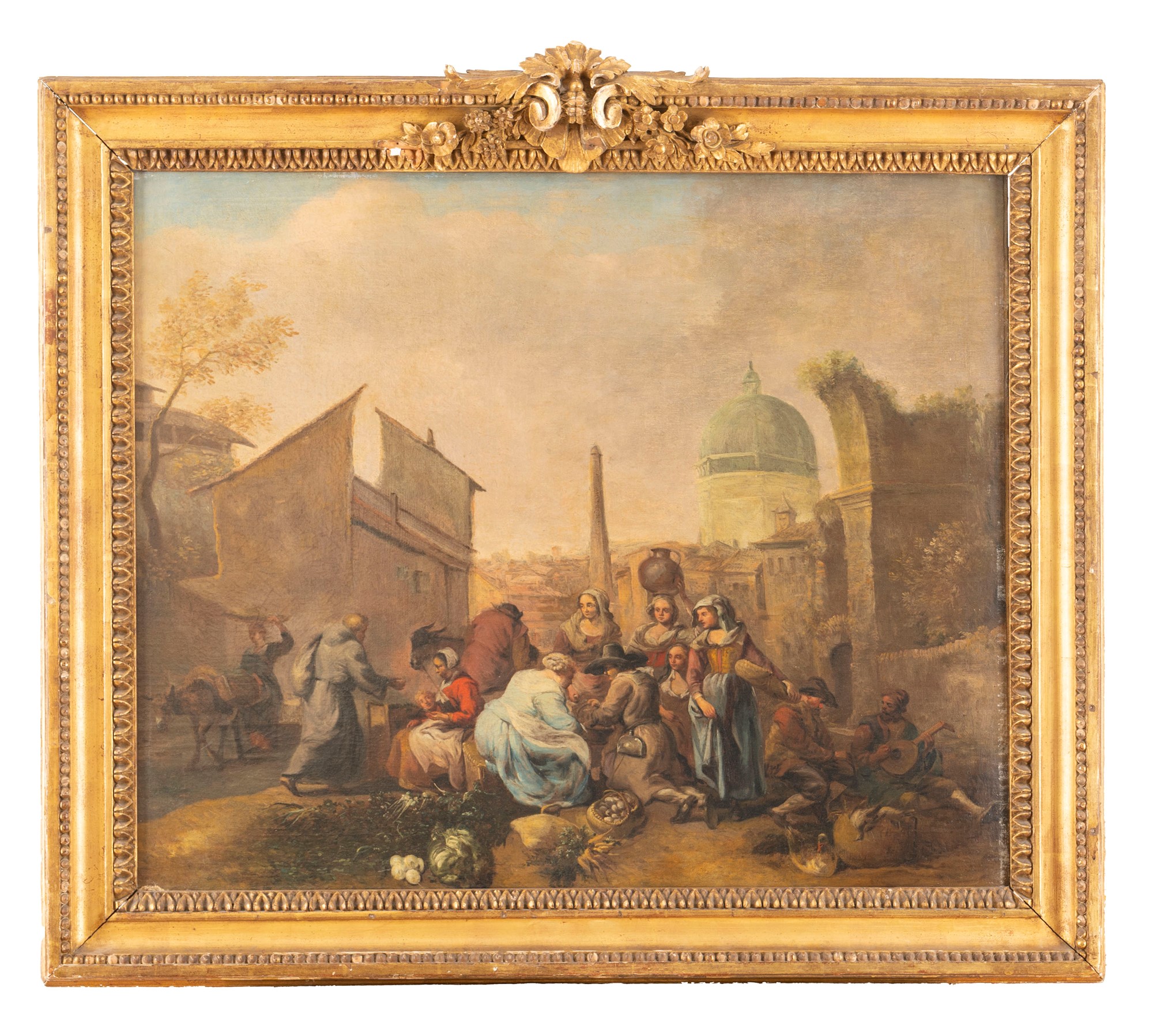 Circle of Hendrick Mommers (1623 - 1693) - Two market scenes with views of Rome in the background - Image 6 of 7