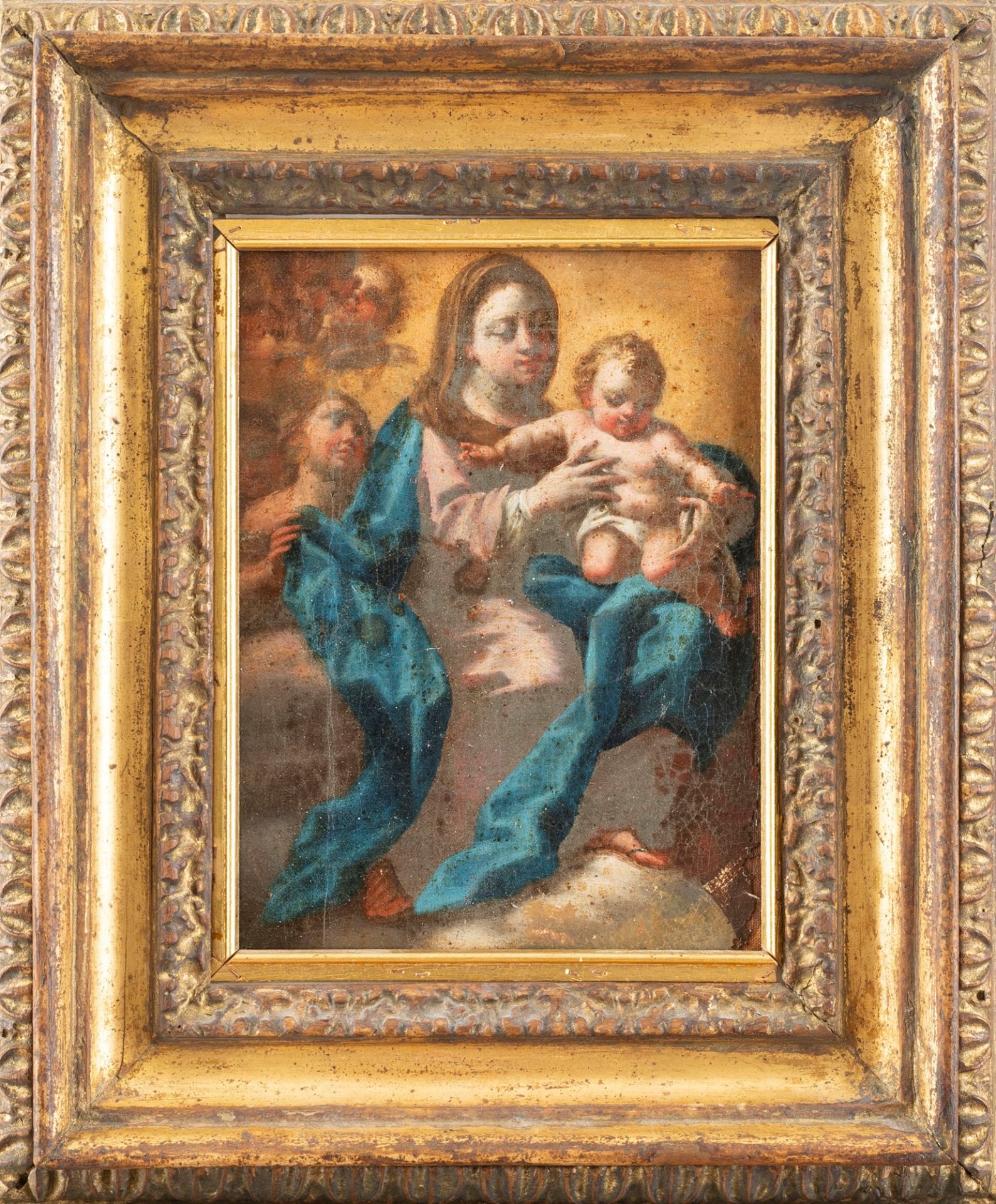 Roman School, XVII century - Madonna with Child and angels - Image 2 of 3