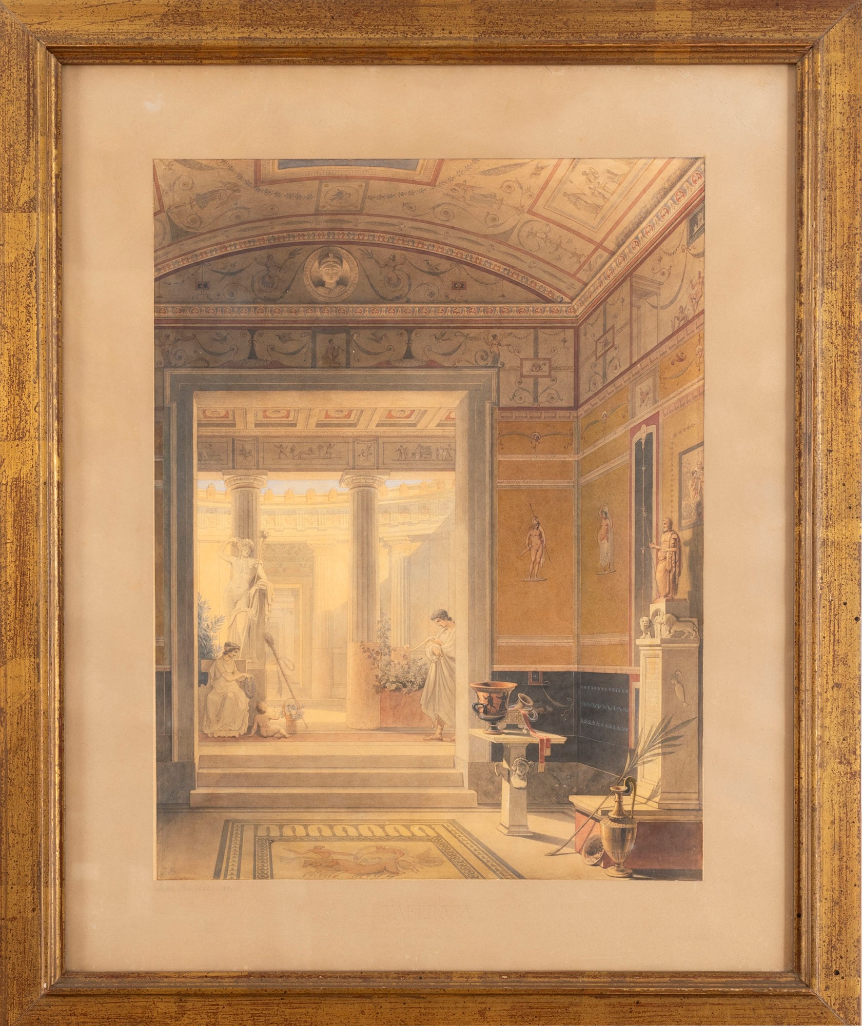Jules-Frédéric Bouchet (Parigi 1799-1860) - Tablinum of a Pompeian villa - Bild 2 aus 3
