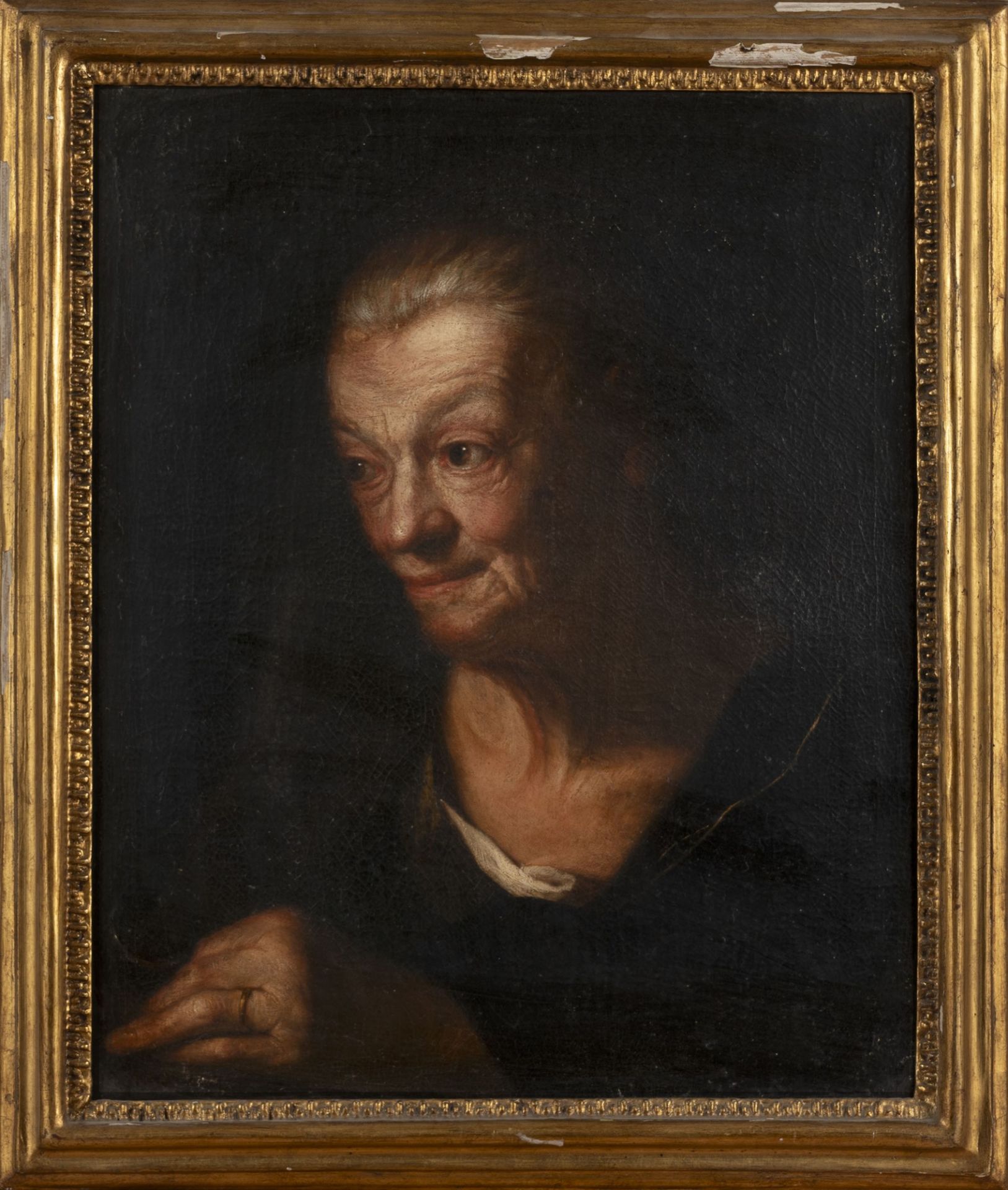 Attributed to Pietro Bellotti (Volciana 1645-Gargnano 1700) - Portrait of an old woman - Bild 2 aus 3