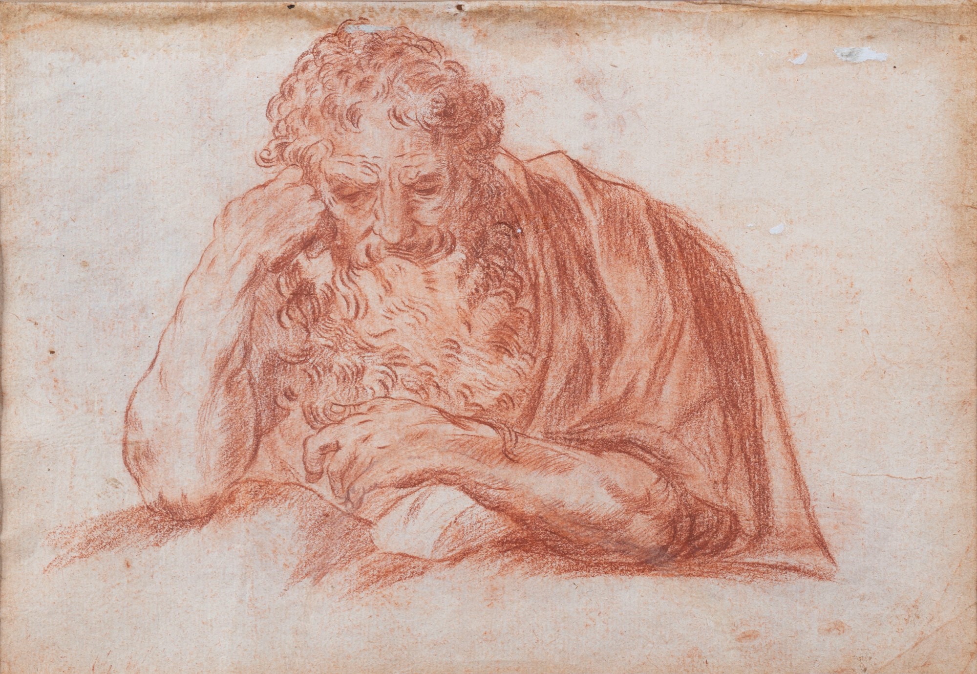 Italian School, XVII century - Study of Angel (recto); Study of Saint (verso) - Image 2 of 2