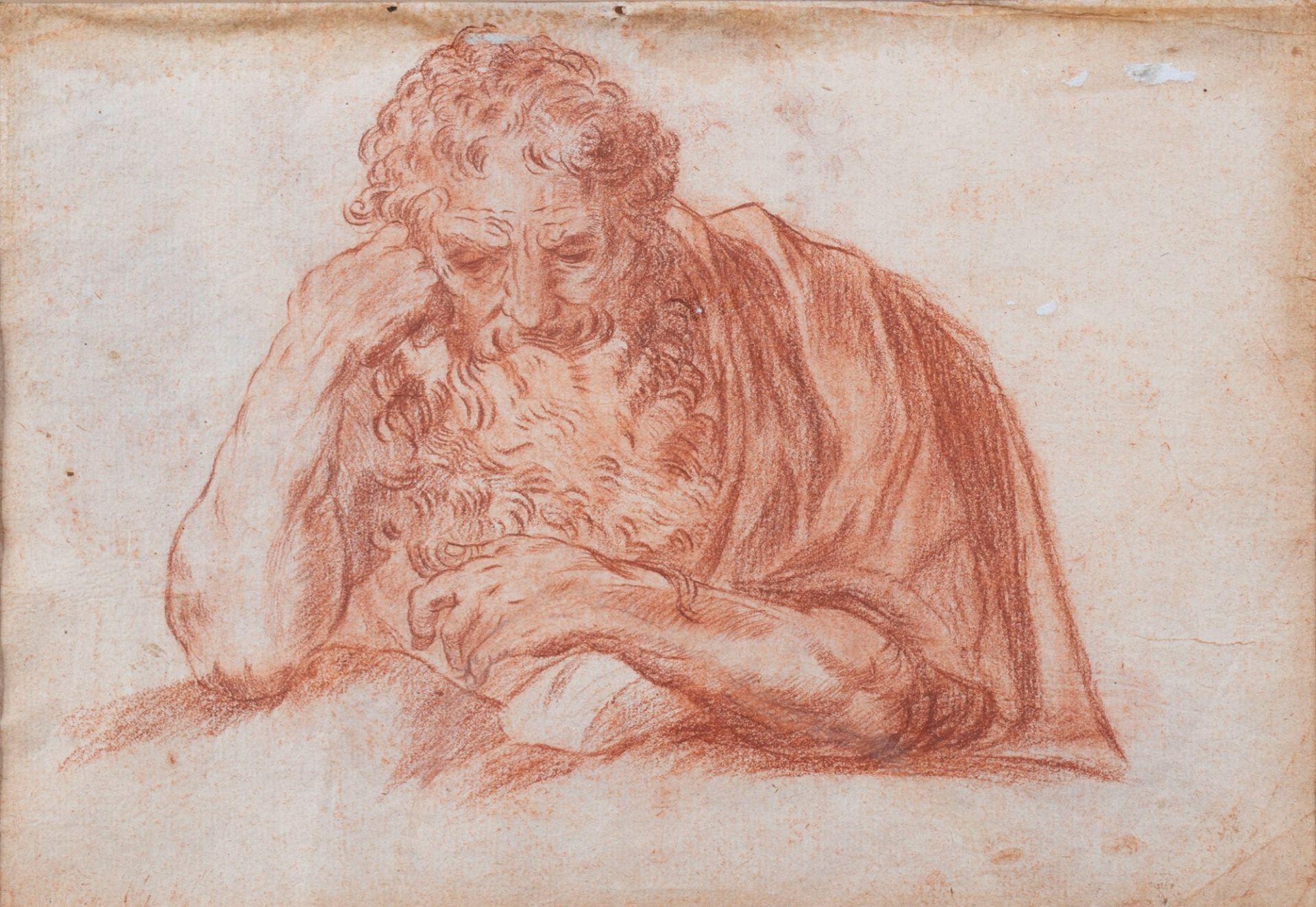 Italian School, XVII century - Study of Angel (recto); Study of Saint (verso) - Image 2 of 2